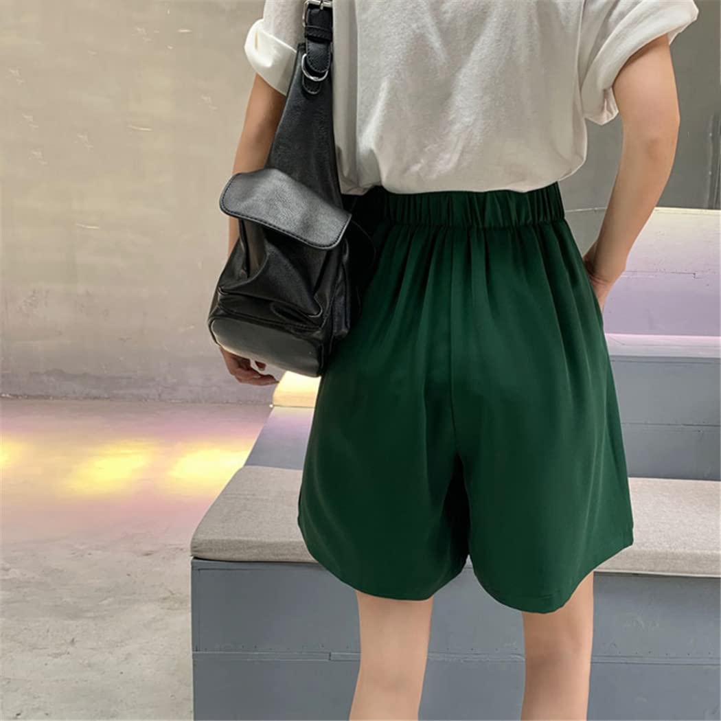 Women's High Waist Loose Wide Leg Cargo Shorts - Korean Style Straight Black Summer Short Pants | Casual Streetwear, Beach Outfits & Vacation Wear