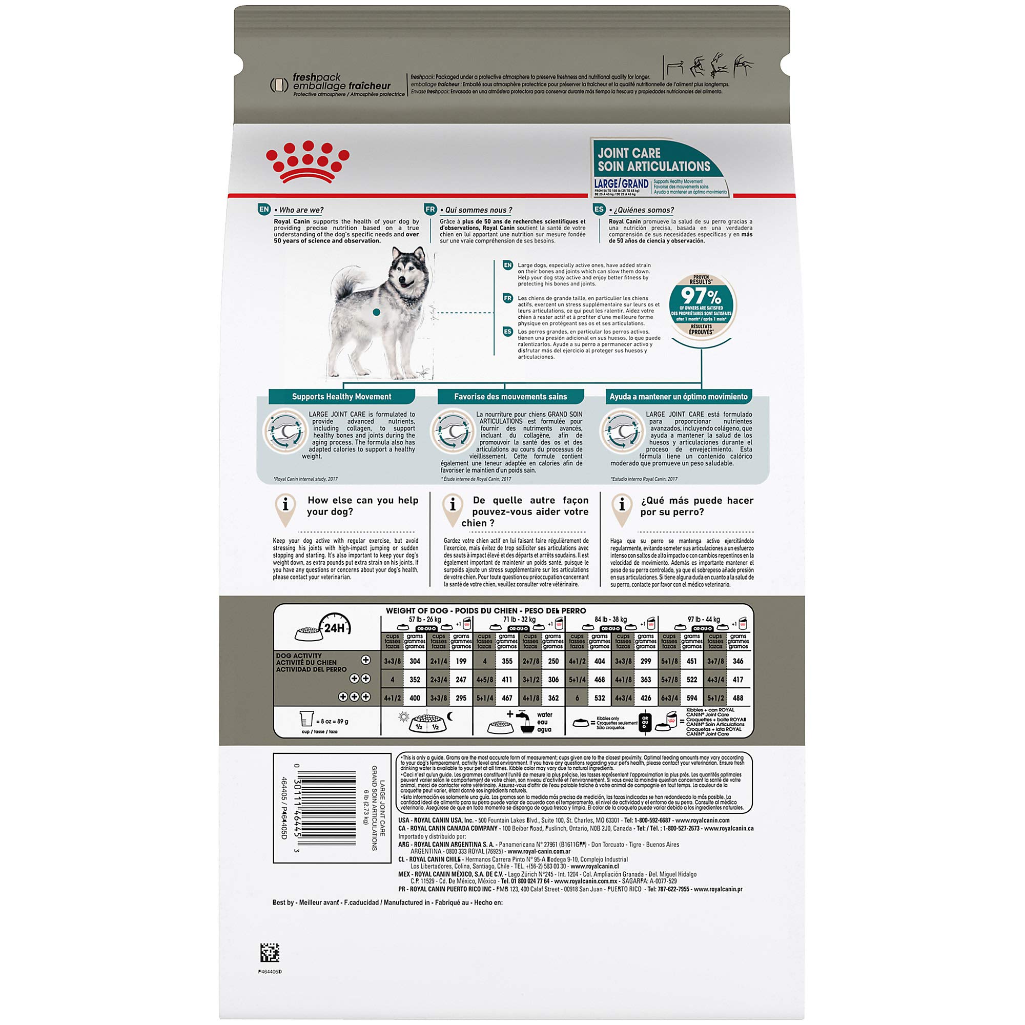 Royal Canin Large Breed Adult Dry Dog Food for Joint Health - 30 lb Bag | Supports Mobility & Hip Care for Big Dogs | Ideal for Active & Senior Large Breed Dogs