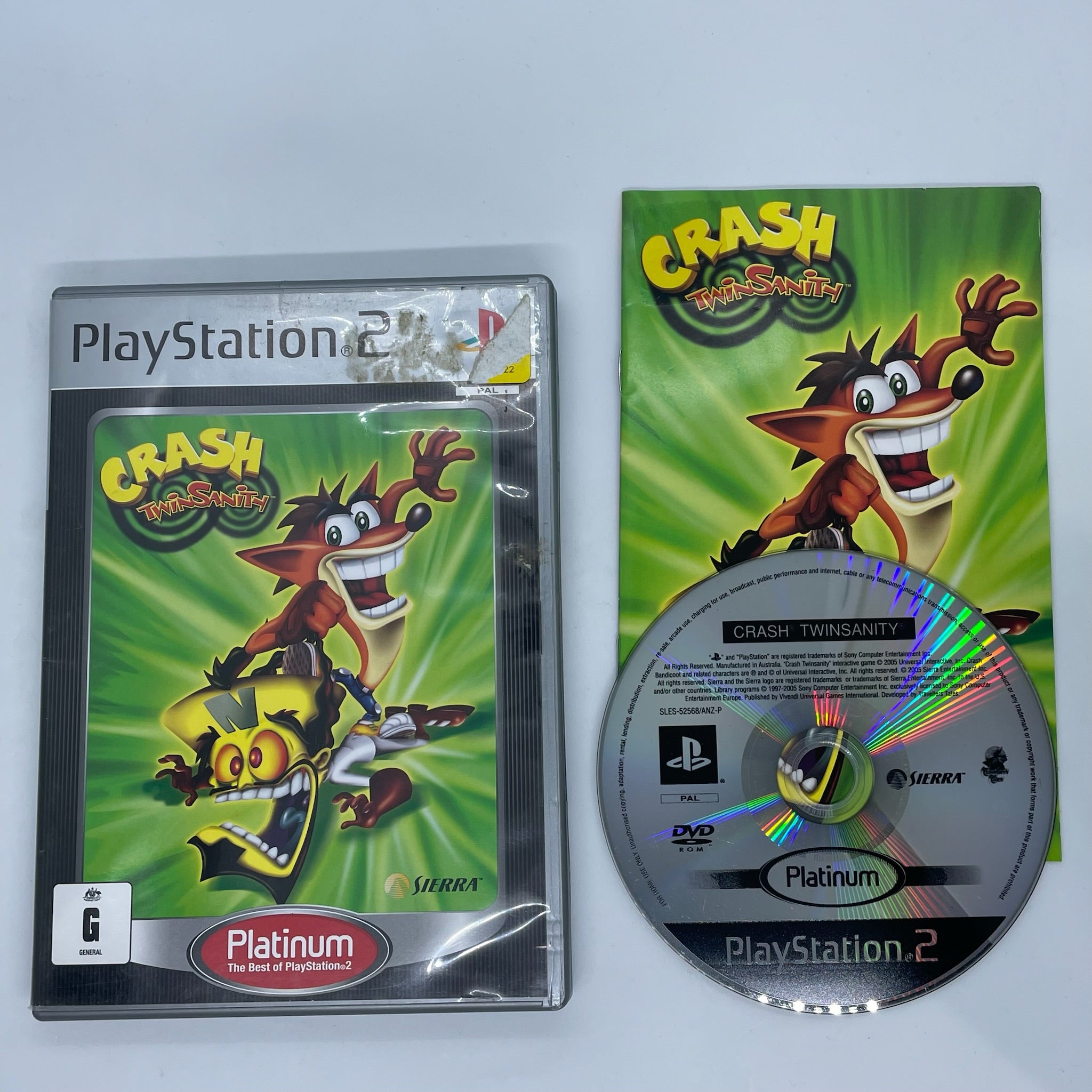 Crash Twinsanity PS2 Game for Playstation 2 - Complete with Original Manual (PAL Version) | Classic Platformer Adventure for Retro Gaming Enthusiasts