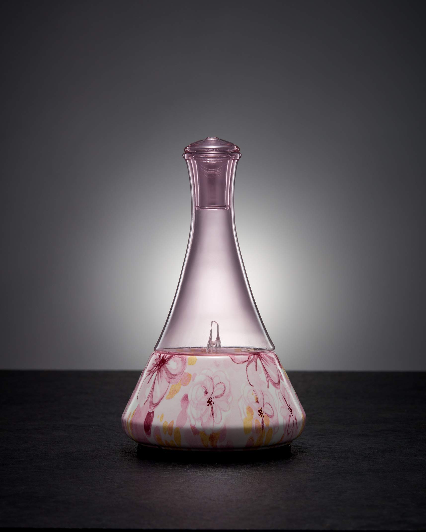 Premium Nebulizing Essential Oil Diffuser for Aromatherapy - Ceramic Floral Base & Hand-Blown Glass with Touch Sensor - No Heat, No Water, No Plastic - Perfect for Home Spa, Yoga, Meditation & Bedroom Relaxation