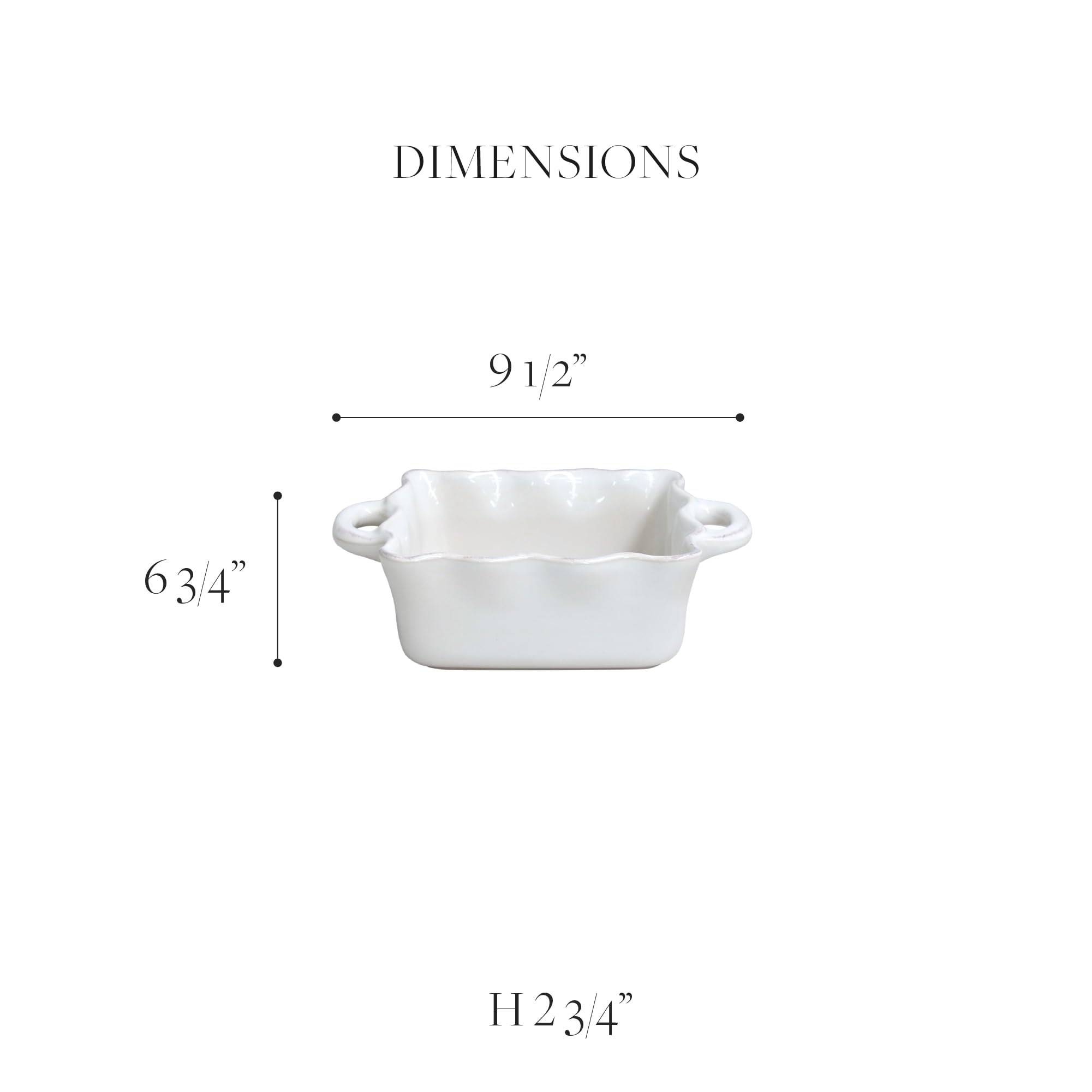 Casafina Ceramic 7-Inch Square Ruffled Baker - Oven & Dishwasher Safe Bakeware Set, Robin's Egg Blue | Food Safe Glazing | Restaurant Quality Dinnerware for Baking, Serving & Entertaining | Perfect for Casseroles, Desserts & Dinner Parties