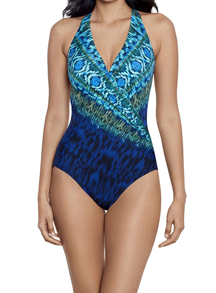 Miraclesuit Women's One Piece Swimsuit - Tummy Control Soft Cup Swimwear with Wrap Design | Perfect for Beach, Pool & Vacation