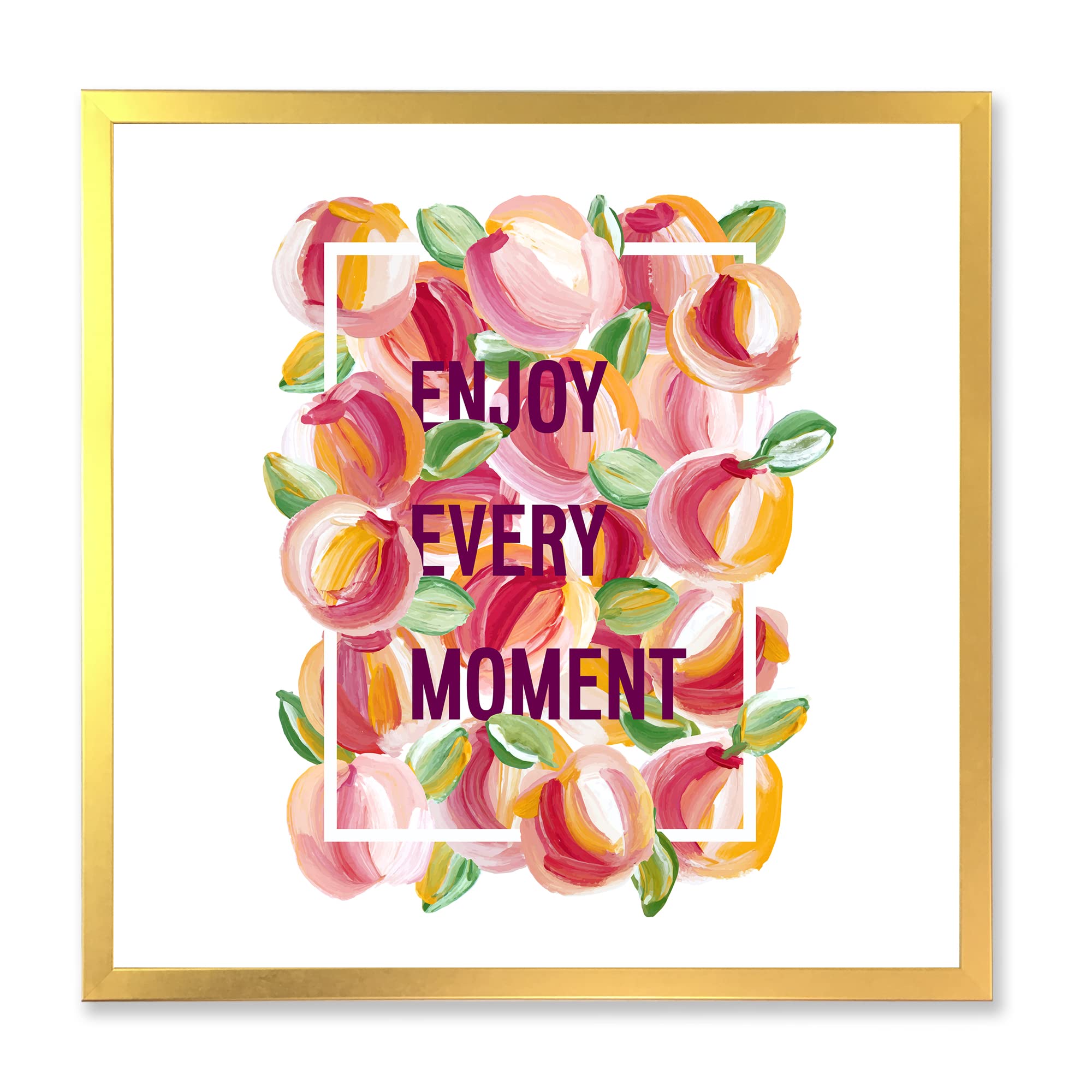 DesignQ Enjoy Every Moment Traditional Framed Wall Art - Vintage Home Decor for Living Room, Bedroom & Office - Perfect Gift for Housewarming & Holidays