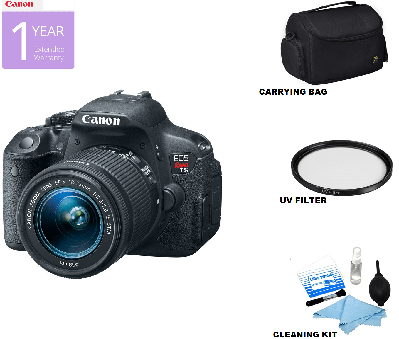 Canon EOS Rebel T5i / 800D & T7i DSLR Camera with 18-55mm IS STM Lens - Professional Photography for Beginners, Vlogging, Travel & Portrait Shots - USA Version
