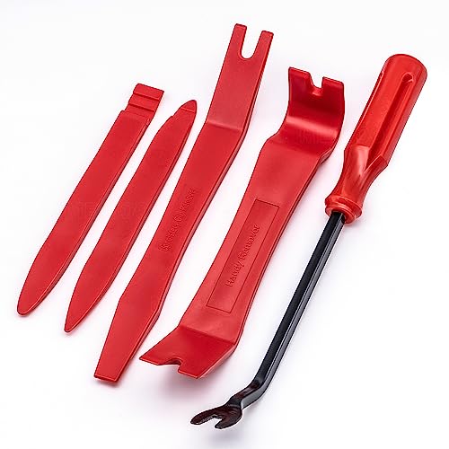 Red - 5 Pcs Auto Trim Removal Tool Kit