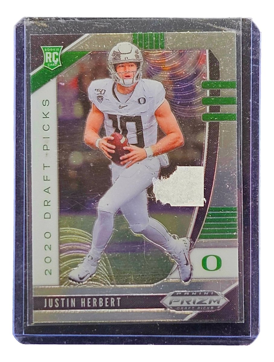 Justin Herbert 2020 Panini Prizm Draft Picks #102 NFL Rookie Trading Card - Perfect for Collectors, Sports Memorabilia Enthusiasts & Investment