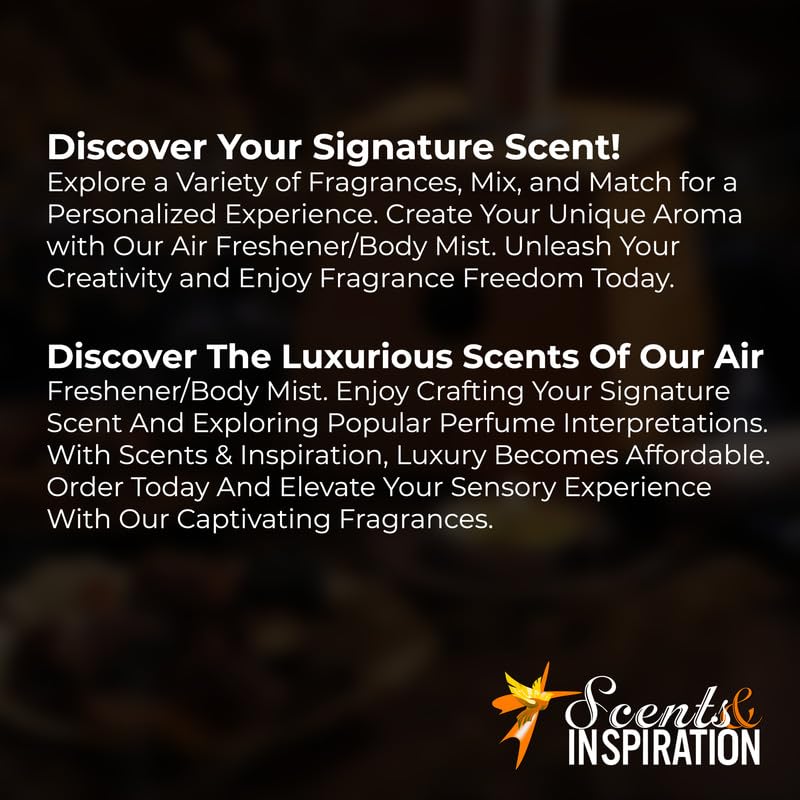 Scents & Inspiration Air Freshener & Body Mist - Bombshell-Inspired Fragrance for Women | Long-Lasting Travel-Size Perfume (2 Fl Oz) | Perfect for Daily Use, Office, Gym & Travel