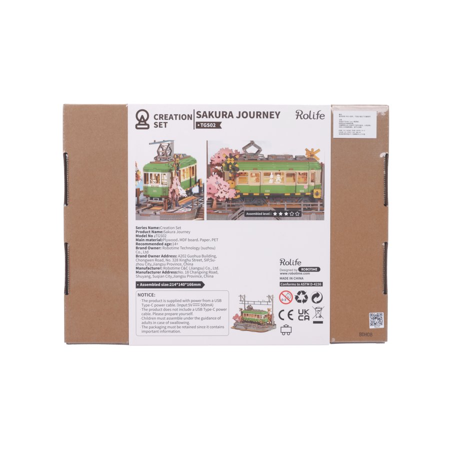 ROLIFE Sakura Journey DIY Miniature House Kit - Creative Japanese Cherry Blossom Themed Craft for Adults & Teens - Perfect for Home Decor, Gift Giving & Relaxation Therapy