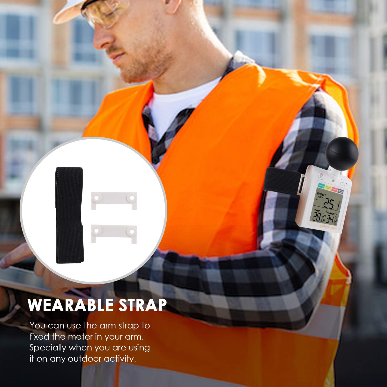 Digital Heat Stress Meter - Handheld Temperature & Humidity Monitor for Workplace Safety, Outdoor Activities & Industrial Use