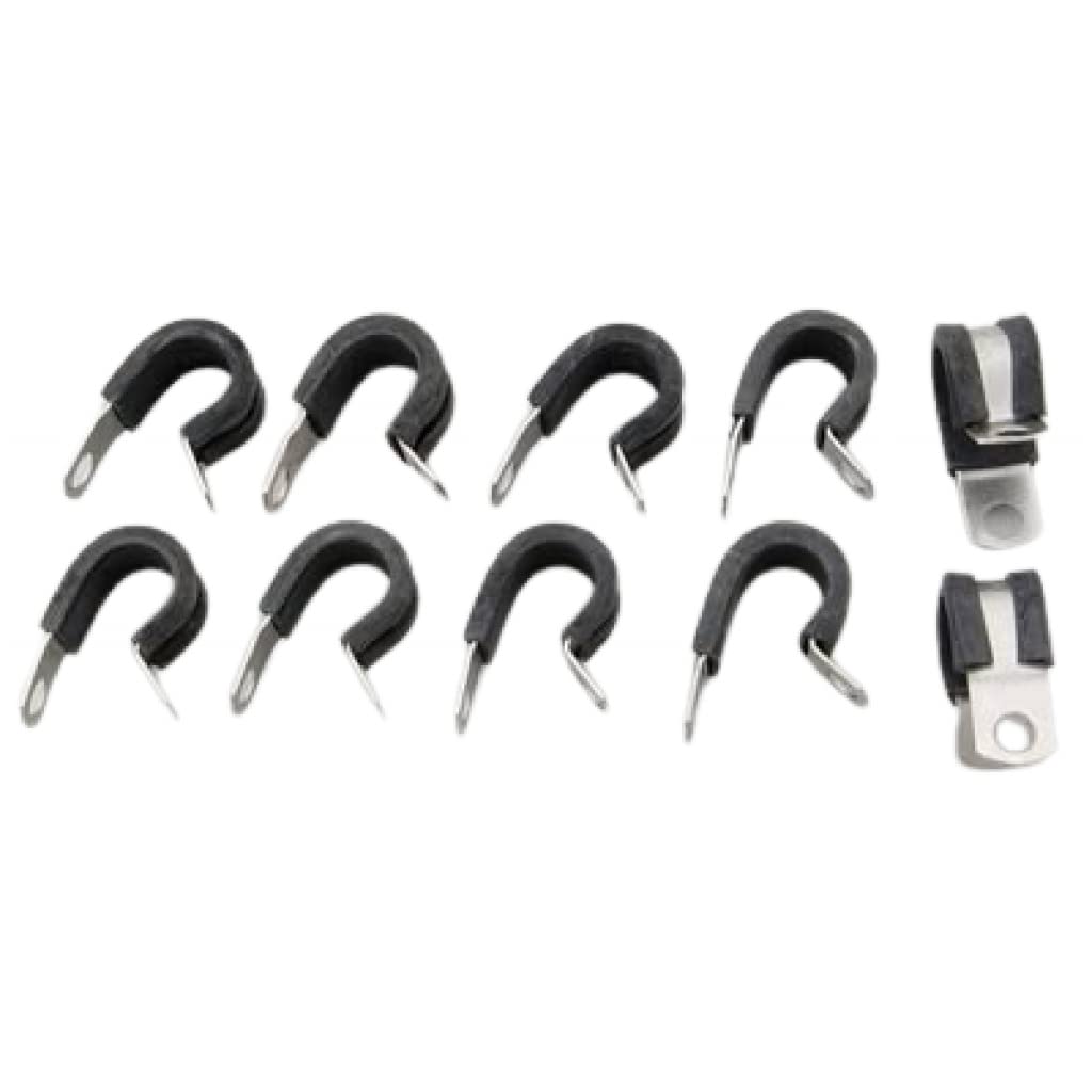 Russell Performance Cushion Clamps for -6 AN Hose (10-Pack) - Heavy Duty Hose Clamps for Automotive, Marine & Industrial Applications - 650980