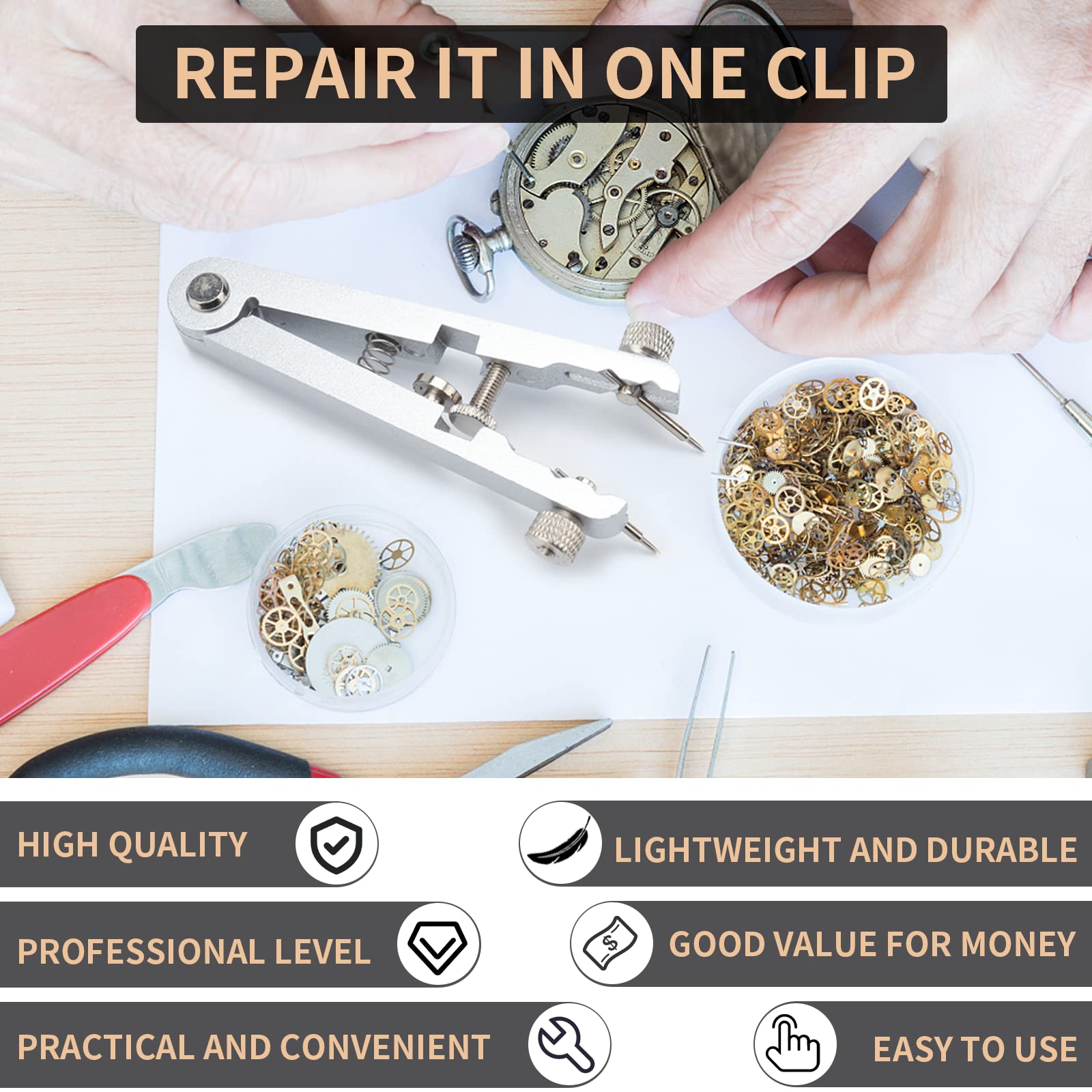 Watch Spring Bar Pliers Tool Kit with 8 Durable Tips Pins, Professional Spring Bar Tweezers for Bracelet Strap Band Removal & Link Adjustment - Ideal for Watch Repair, Maintenance & DIY Jewelry Projects