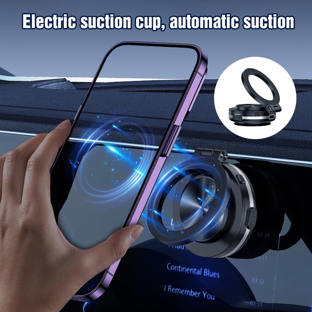 2024 Magnetic Car Phone Mount - 360° Rotation & Strong Suction for Safe Driving