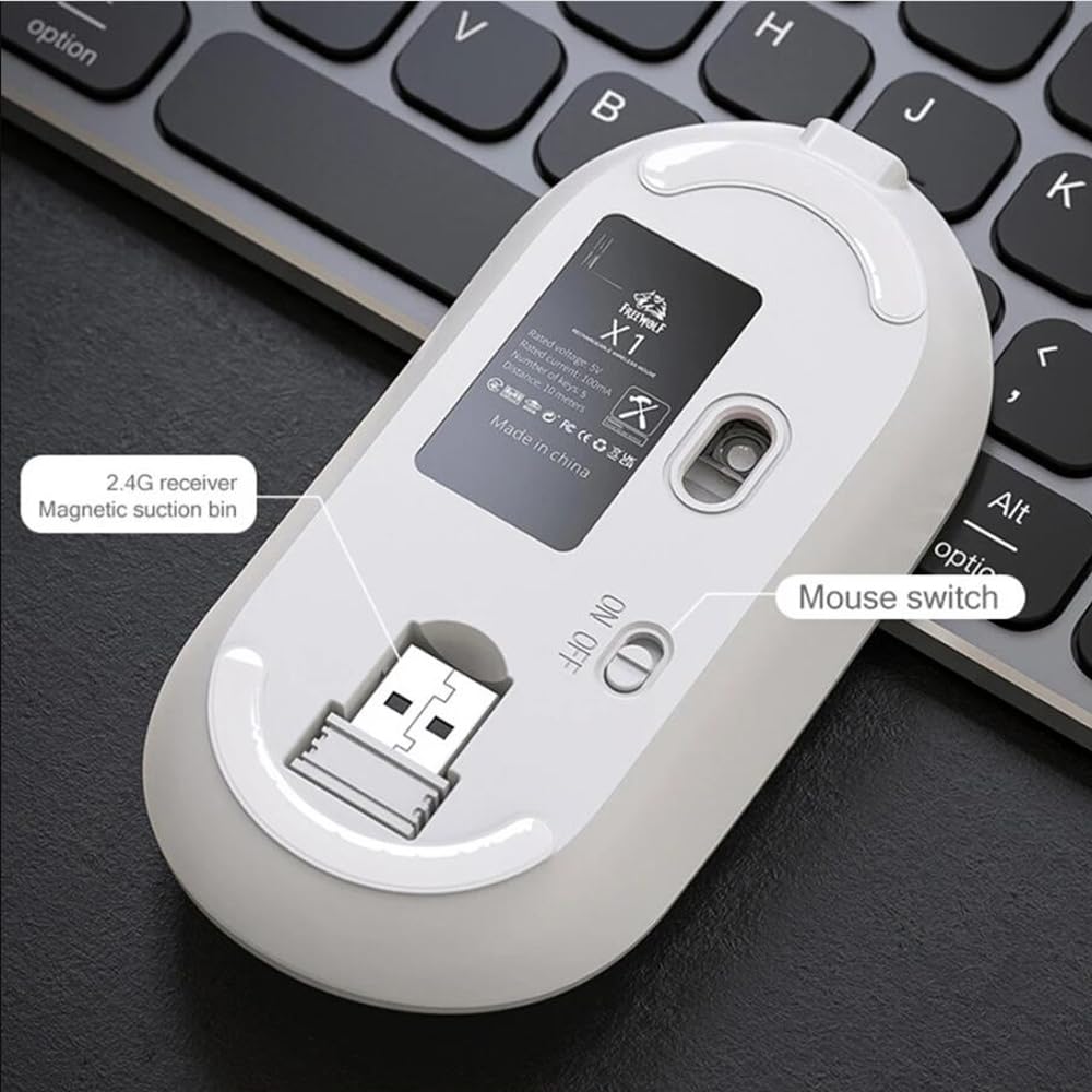 **Rechargeable Wireless Gaming Mouse - Bluetooth & 2.4Ghz Dual Mode, 2400DPI, 7 Programmable Buttons, Silent Click, Power Display - Compatible with PC, Laptop, Mac (Black) - Perfect for Office, Gaming & Travel**