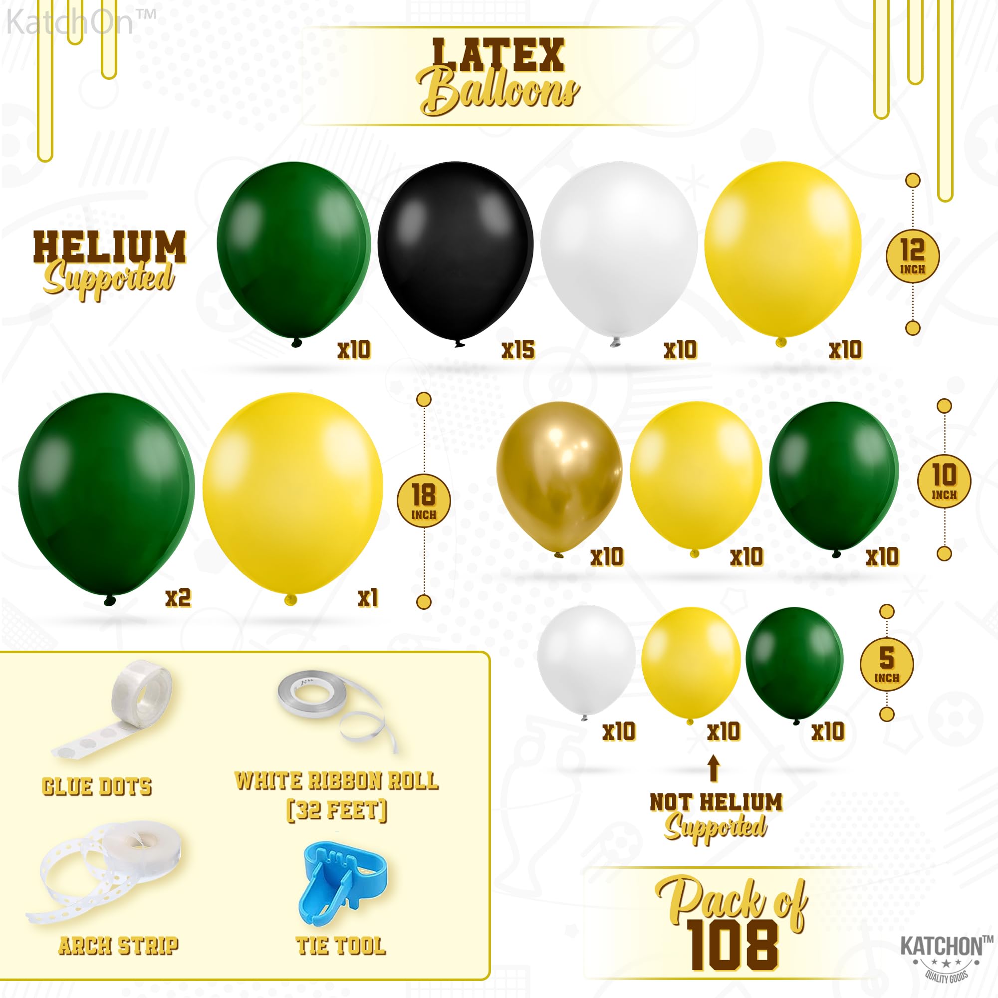 KatchOn 130-Piece Football Balloon Arch Kit - Party Decorations with Trophy Balloons & Backdrop | First Down Birthday, Baby Shower, Game Day Decor | Perfect for Football Themed Parties, Tailgating, and Sports Events
