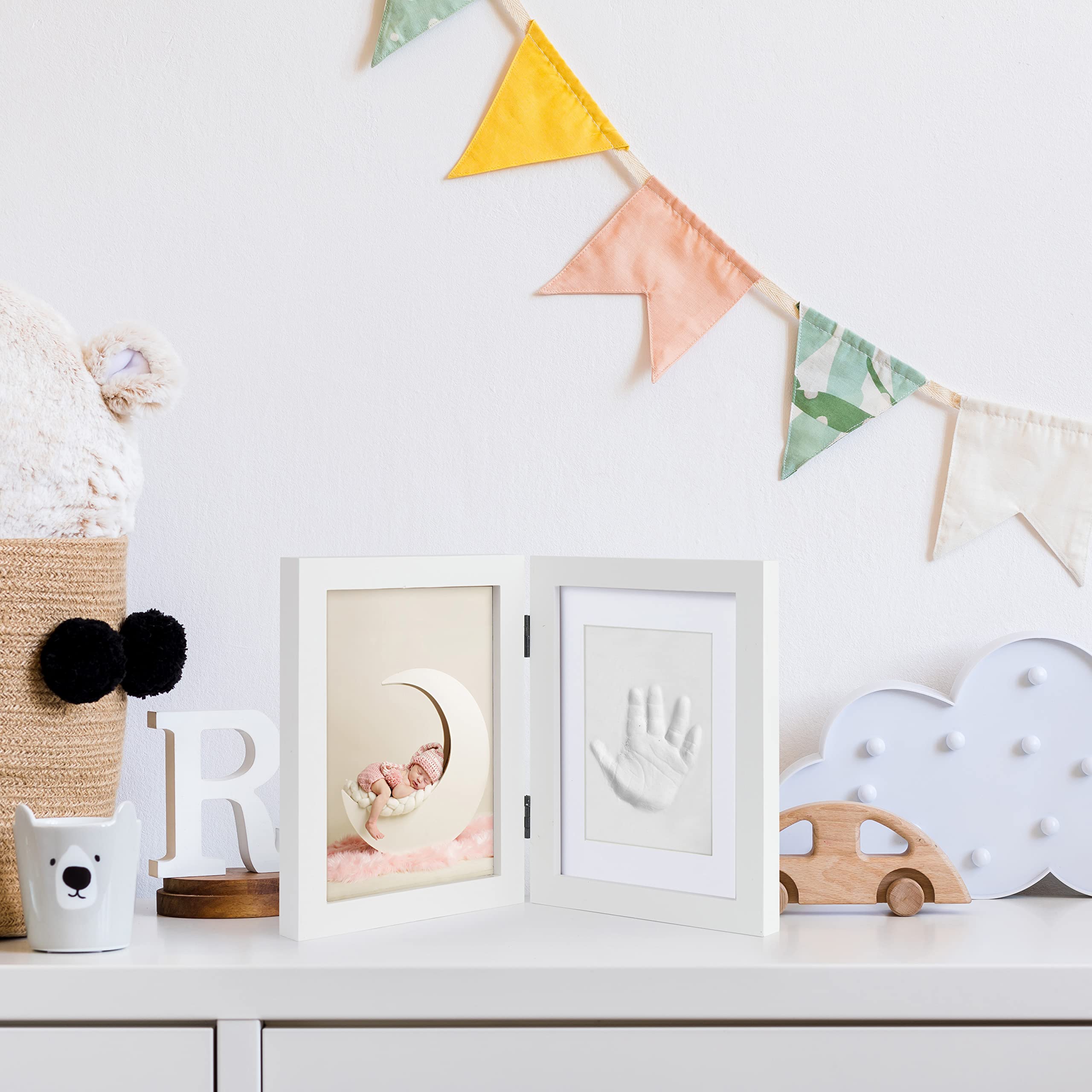 Baby Hand and Footprint Clay Kit - DIY Keepsake Photo Frame for Newborns | Perfect Gift for New Moms, Parents & Baby Showers | Nursery Wall Decor & First Birthday Memory | Capture Precious Moments