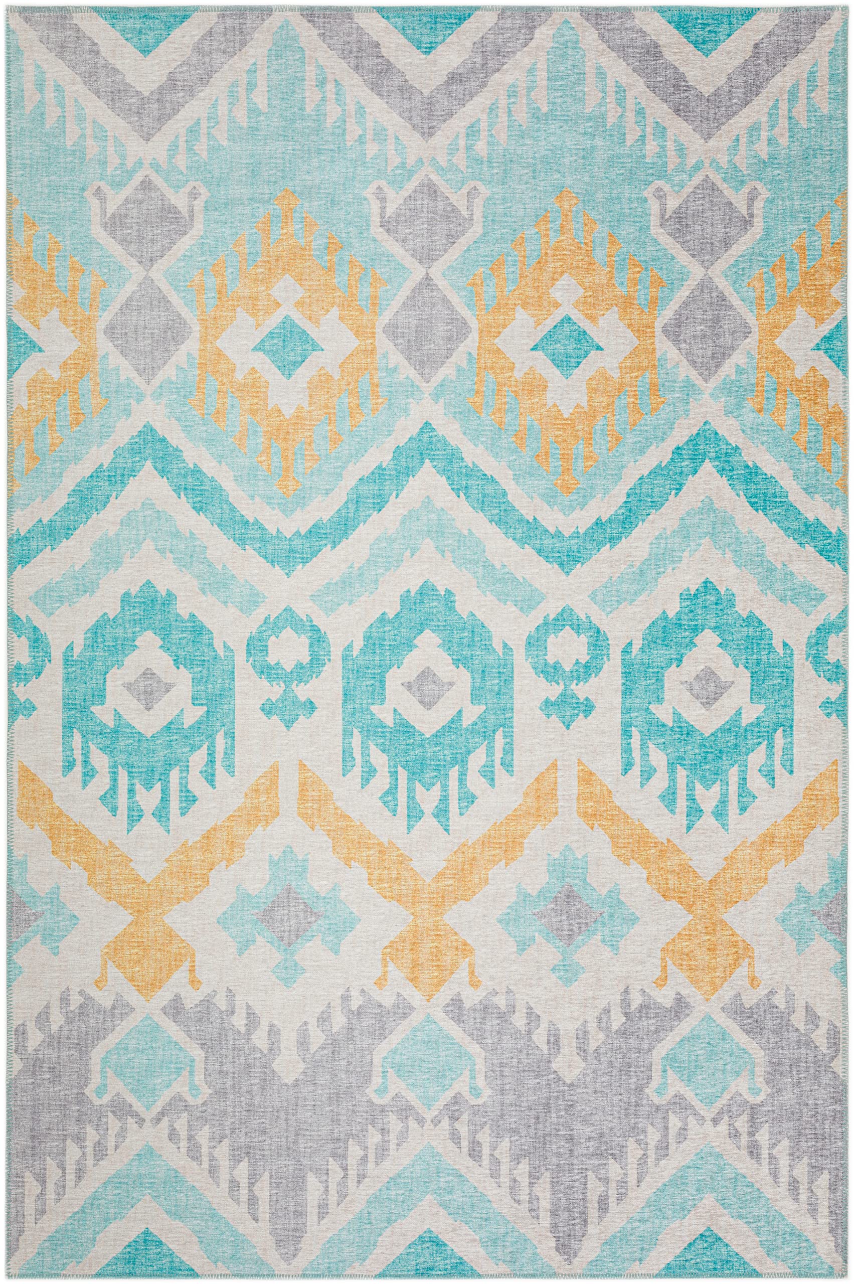 Addison Rugs Yuma AYU32 Aqua 9' x 12' Area Rug - Soft Modern Boho Chic Living Room Carpet for Bedroom, Dining Room & Home Decor