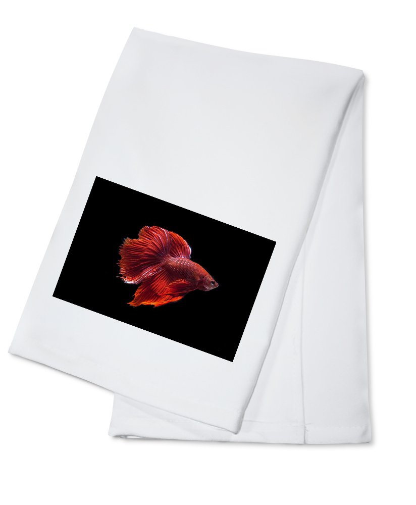 Premium Red Siamese Fighting Fish Cotton Tea Towel - Absorbent Decorative Hand Towel for Kitchen, Bathroom & Home Decor - Perfect for Dish Drying, Gift Giving, and Farmhouse Style Decor