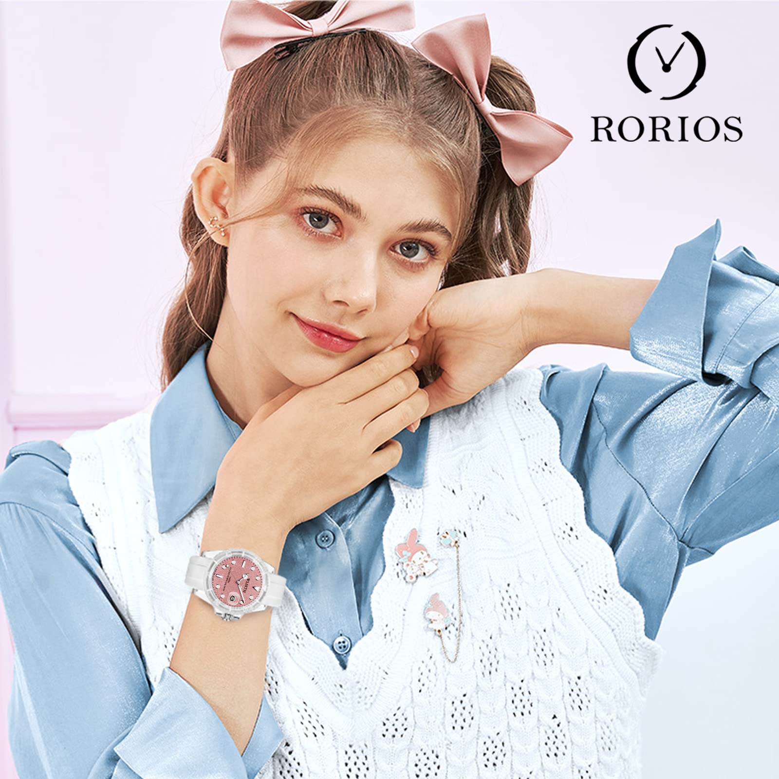 RORIOS Women's Waterproof Analog Quartz Watch with Soft Silicone Strap - Stylish Ladies Wristwatch for Fashion, Sports & Everyday Wear - Perfect Gift for Her