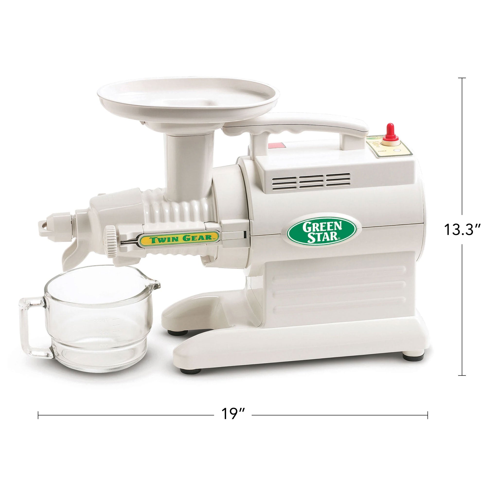 Greenstar® Original Refurbished Twin Gear Slow Masticating Juicer - Cold Press Juice Extractor for Fruits & Vegetables - Perfect for Healthy Juicing at Home, Gym or Office