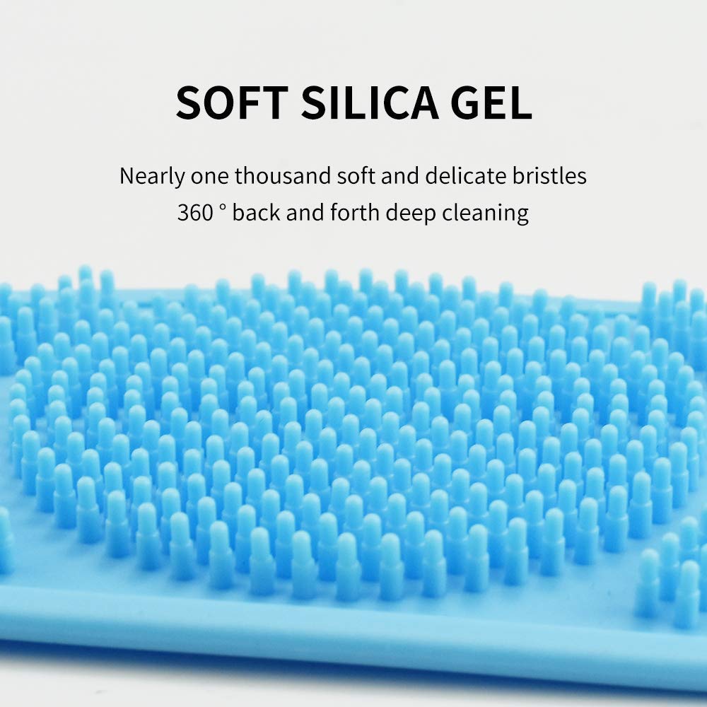 Double-Sided Silicone Shower Brush & Body Scrubber - Gentle Exfoliating Massage Brush for Dry Skin, Improves Blood Circulation - Long Silicone Wash Towel for Bath & Spa (Multicolor) - Perfect for Home Relaxation & Skin Care Routine