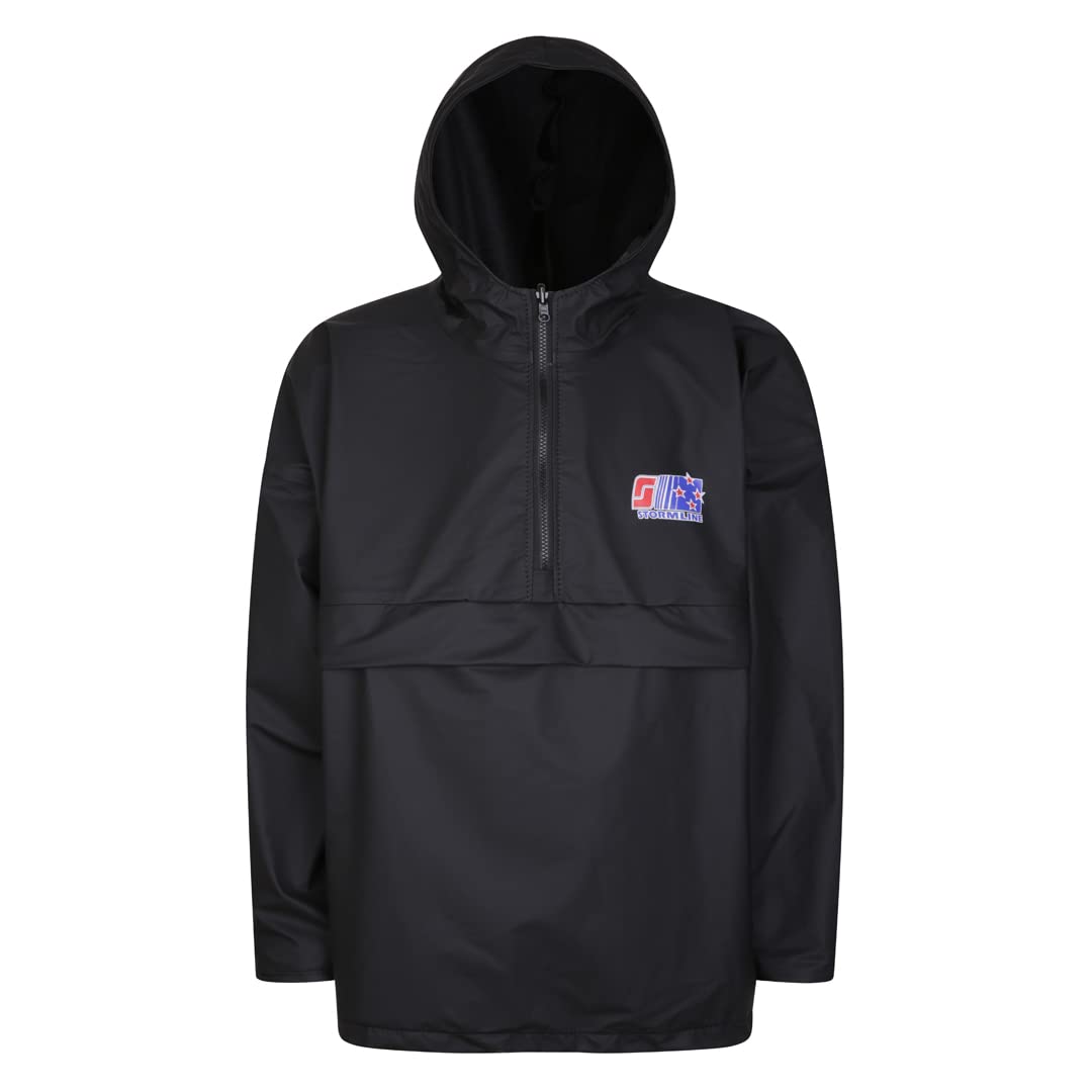 Stormline Stormtex-Air 814BL Men's Waterproof Commercial Fishing Pullover Anorak Jacket - Breathable Raincoat for Fishing, Boating & Outdoor Work (Black)