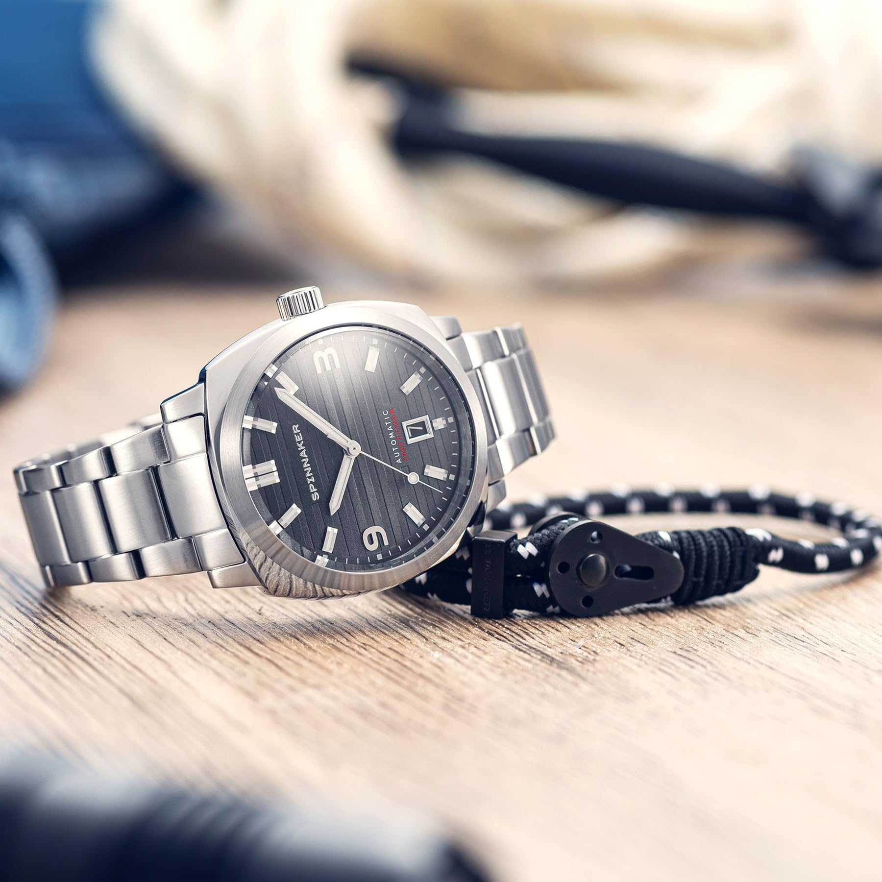Spinnaker Hull Japan Automatic Watch for Men - SP-5073-11 | Waterproof Diver's Watch with Stainless Steel Case & Leather Strap | Perfect for Diving, Swimming & Everyday Wear