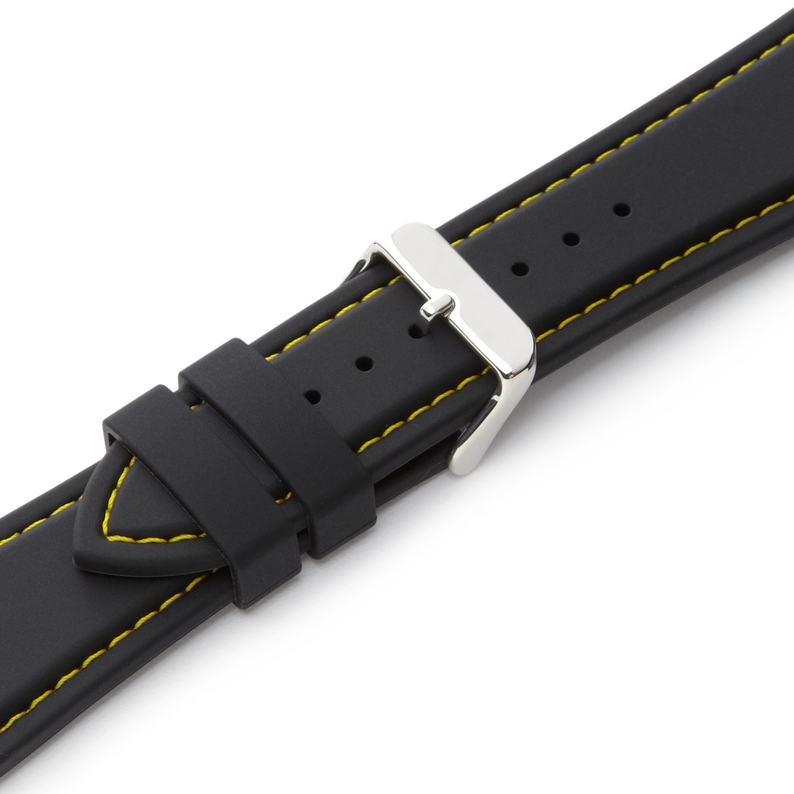 Hadley-Roma MS3345RF 180 Genuine Silicone Diver Watch Band for Men - Waterproof Sport Strap Replacement for Diving, Swimming & Outdoor Activities
