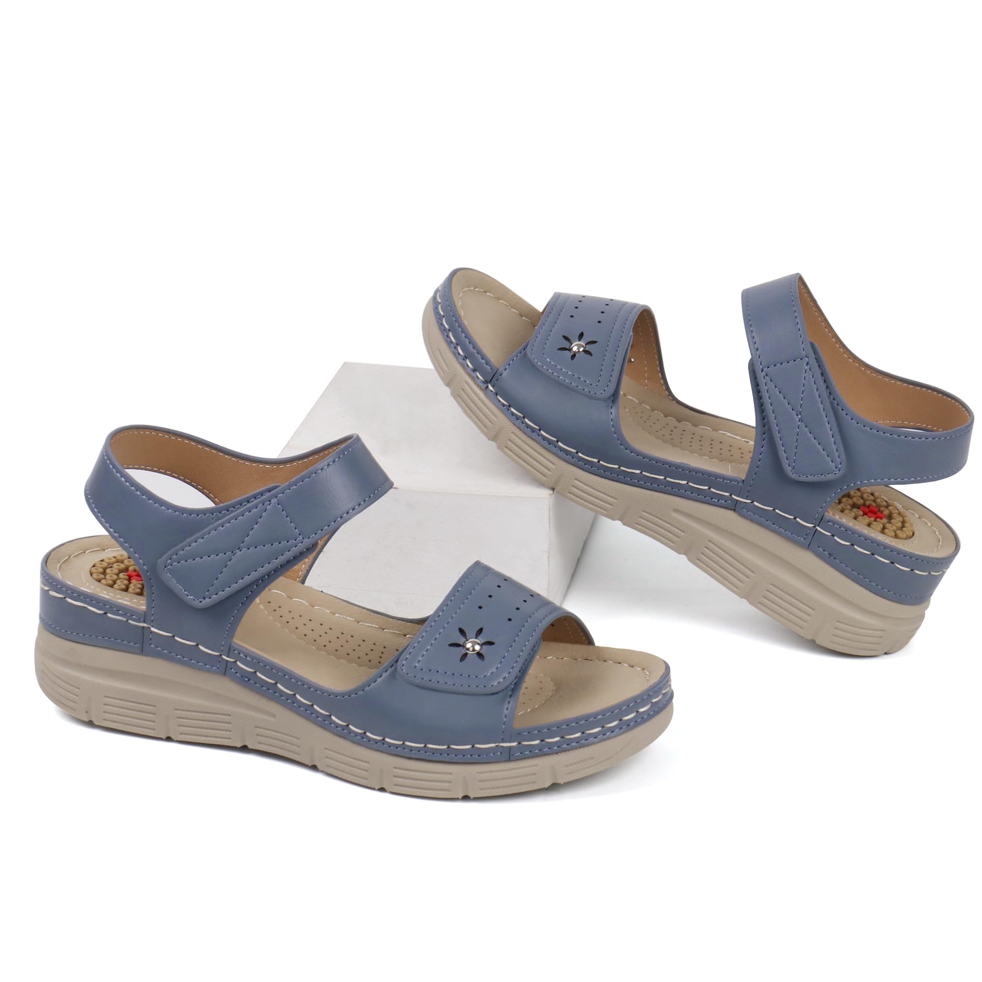 JABASIC Women's Comfortable Orthotic Sandals with Arch Support - Best for Walking, Travel & Outdoor Activities - Ideal for Plantar Fasciitis Relief & Foot Pain