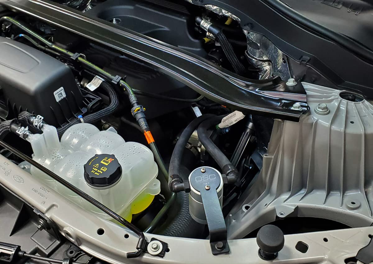 J&L Oil Separator 3.0 for 2020-2022 Ford Explorer 2.3L - Driver Side Silver Baffled Oil Catch Can | Reduces Engine Sludge & Improves Performance | Perfect for Off-Roading & Performance Tuning