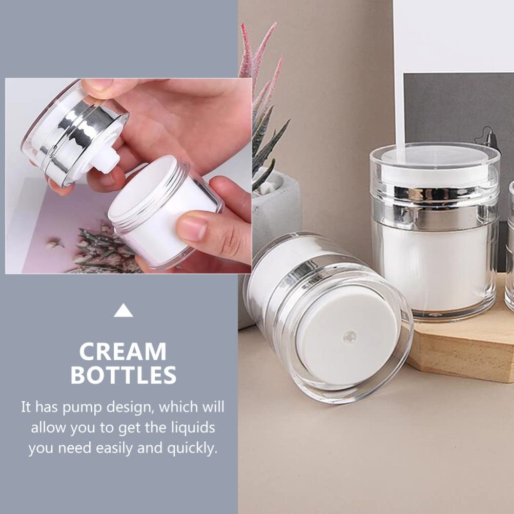 Beaupretty 2pcs 30g Airless Pump Bottles - Refillable Vacuum Cosmetic Containers for Creams, Lotions & Serums | Perfect for Travel, Makeup Kits & Skincare Routine (Face, Eyeshadow, Lip Balm, Sunscreen)
