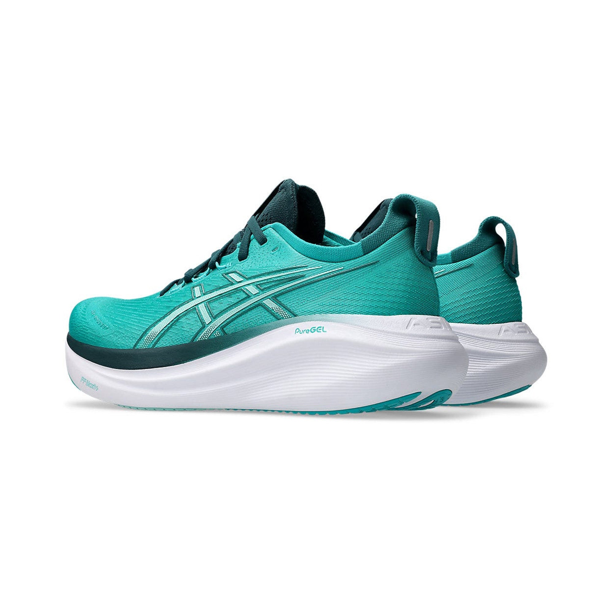 ASICS Gel Nimbus 27 Running Shoes for Men & Women - Lightweight Cushioned Sneakers in Wave Teal/Saxon Green (2025) | Perfect for Marathon Training, Jogging & Gym Workouts