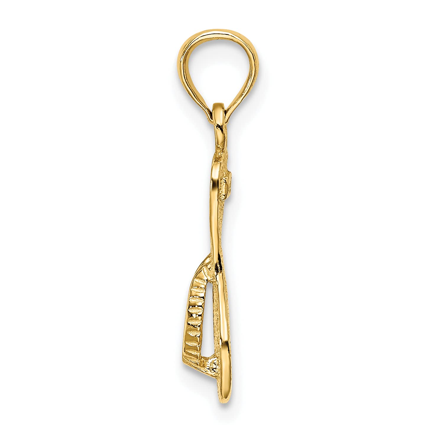 14K Solid Yellow Gold Hawaiian Flip Flop Necklace - Beach Sandals Pendant Charm for Women - Perfect for Summer Vacations, Ocean Getaways & Tropical Jewelry Gifts