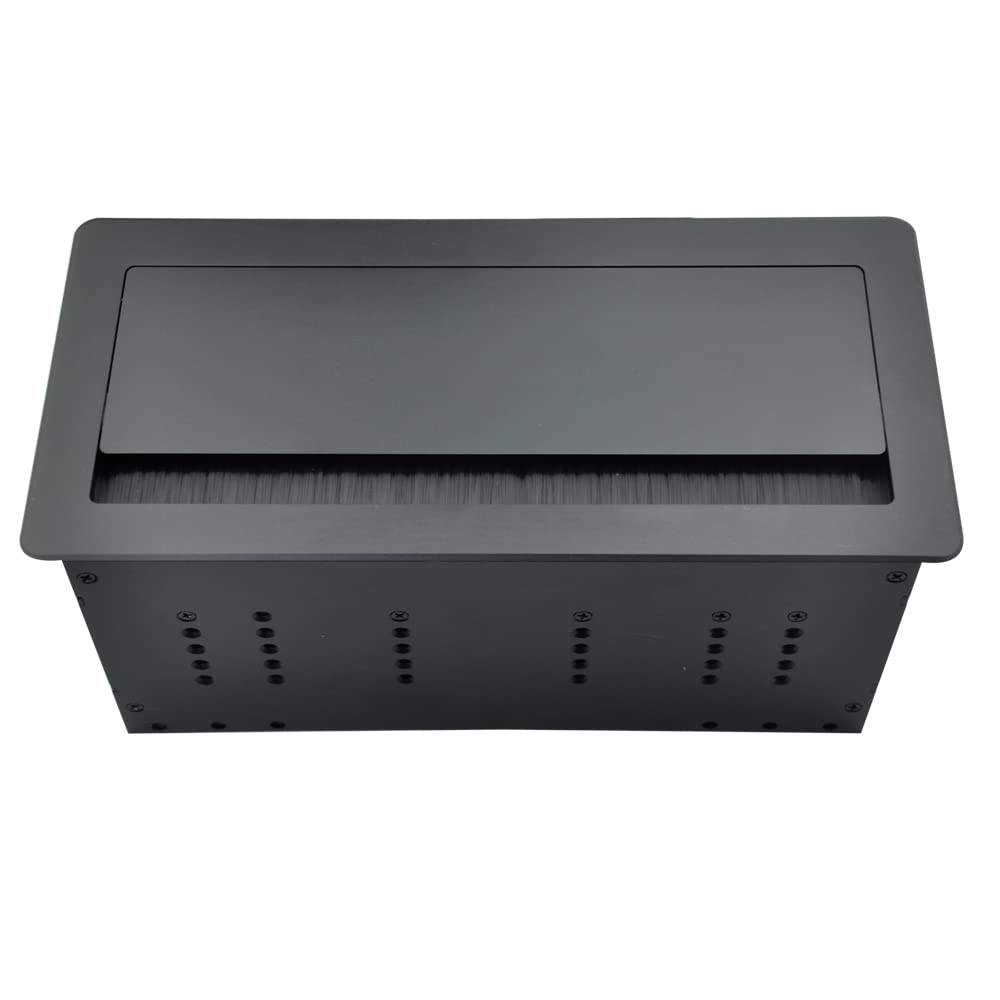 Premium 6-in-1 Multimedia Connectivity Hub - 3 AC Outlets, 2 USB-A & 1 USB-C Ports, HDMI, RJ45 (CAT6), Audio Jack - 5.58ft Power Cord - Ideal for Conference Rooms, Home Offices & Gaming Setups (Black)