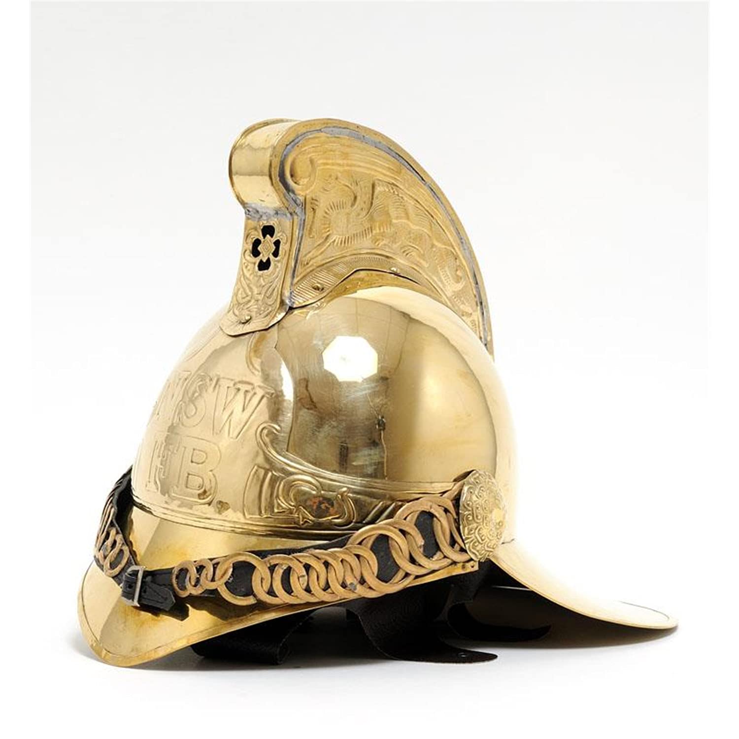 Victorian Era Brass Firefighter Officer Helmet - Antique Fireman Helmet Replica for Home Décor & Collectors - 12