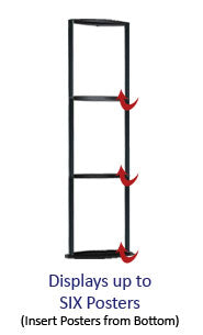 3 Tier Convex Sign Holder - Floor Standing Poster Display Stand for Retail, Restaurants & Events - Durable Acrylic Advertising Signage for Promotions & Sales
