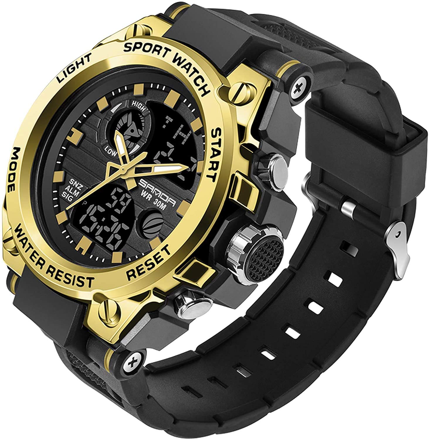 Military Tactical Watch for Men - Digital Multifunctional Sports Watch with Stopwatch, Waterproof & Shockproof - Perfect for Outdoor, Army, Hiking, and Adventure Activities