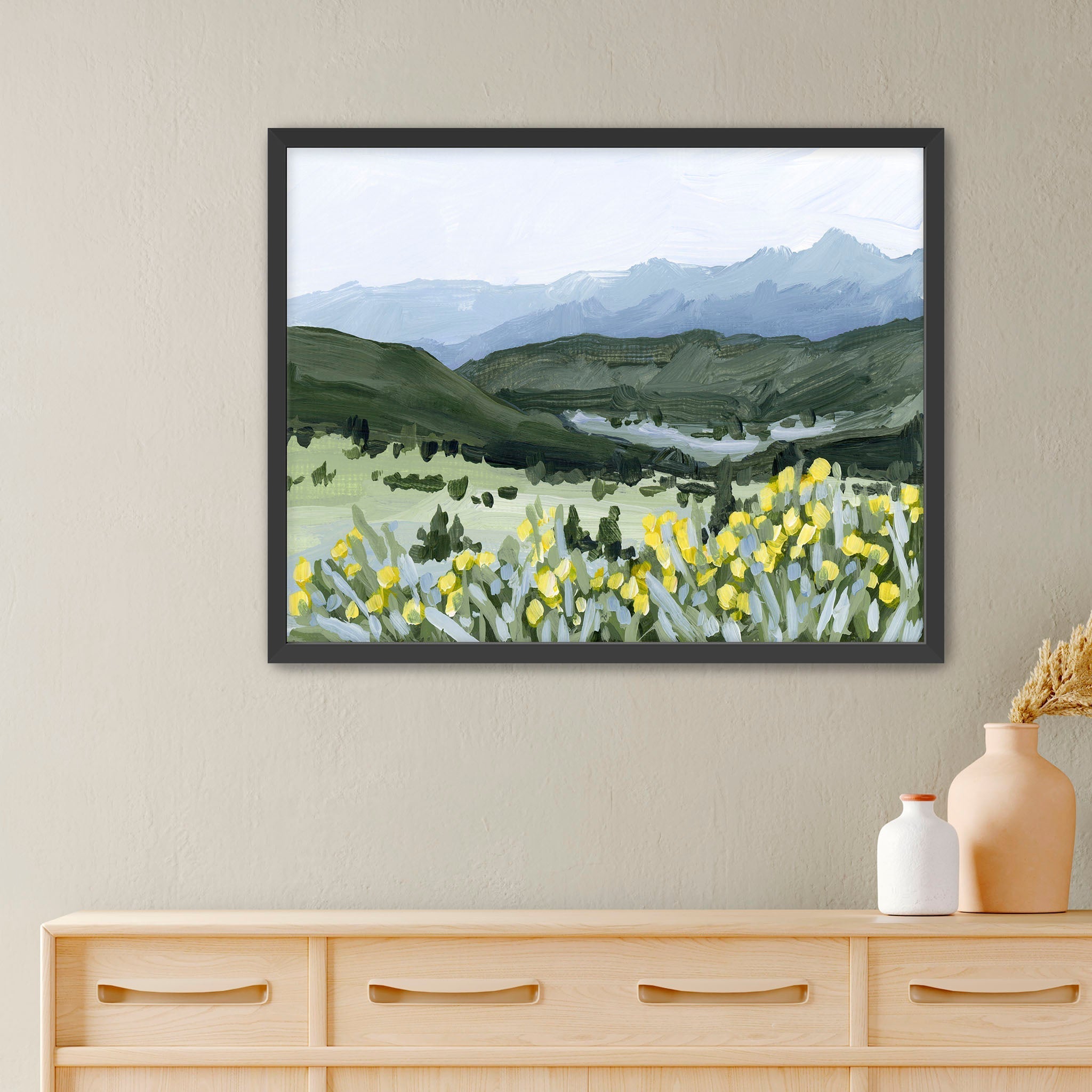 Wildflower Hike Art Print - Nature-Inspired Wall Decor for Living Room, Bedroom & Office - Perfect for Home, Gifts & Interior Design