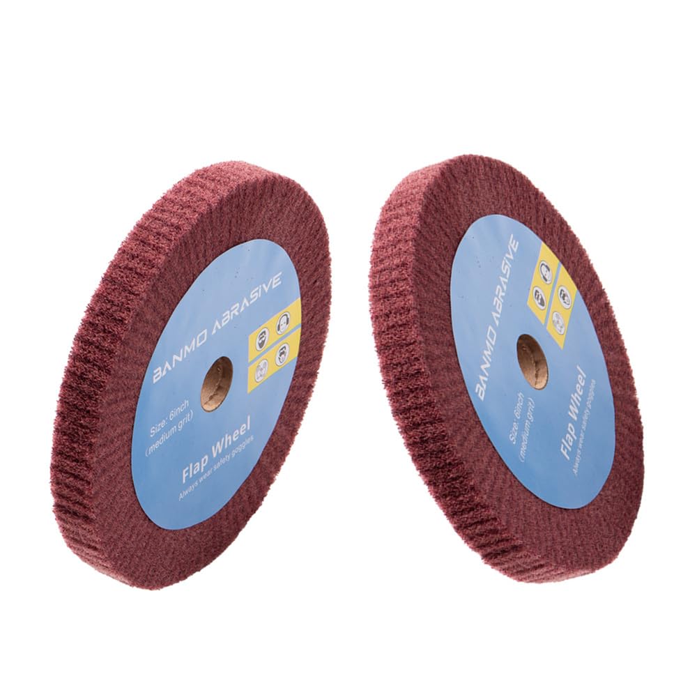 6 Inch Bench Grinder Polishing Wheel - 320 Grit Tight Weave for Metal, Copper & Finishing | 19mm Thick Non-Woven Burnishing Wheel | Perfect for DIY Projects, Jewelry Making & Metal Restoration
