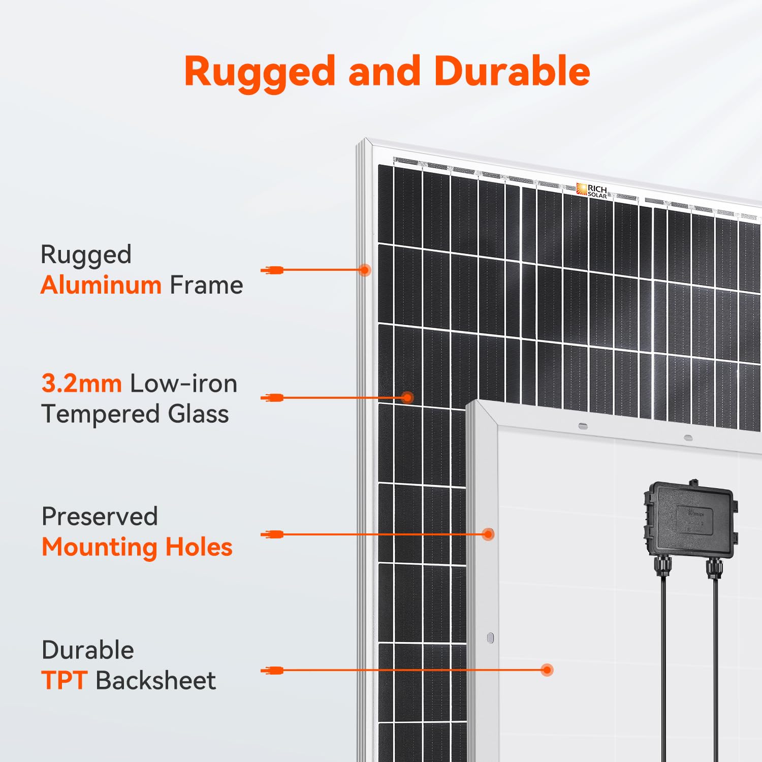 RICH SOLAR 200W 12V Monocrystalline Solar Panel Kit for RV, Boat, Off-Grid & Emergency Power | High Efficiency Portable Solar Charging System