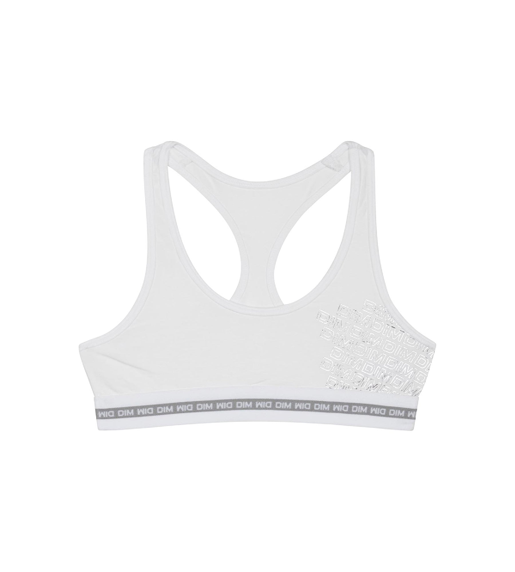 Dim Sport Girls' Cotton Stretch Sports Bra with Silver Prints - Comfortable & Breathable for Active Lifestyles, Gym, Yoga & Running