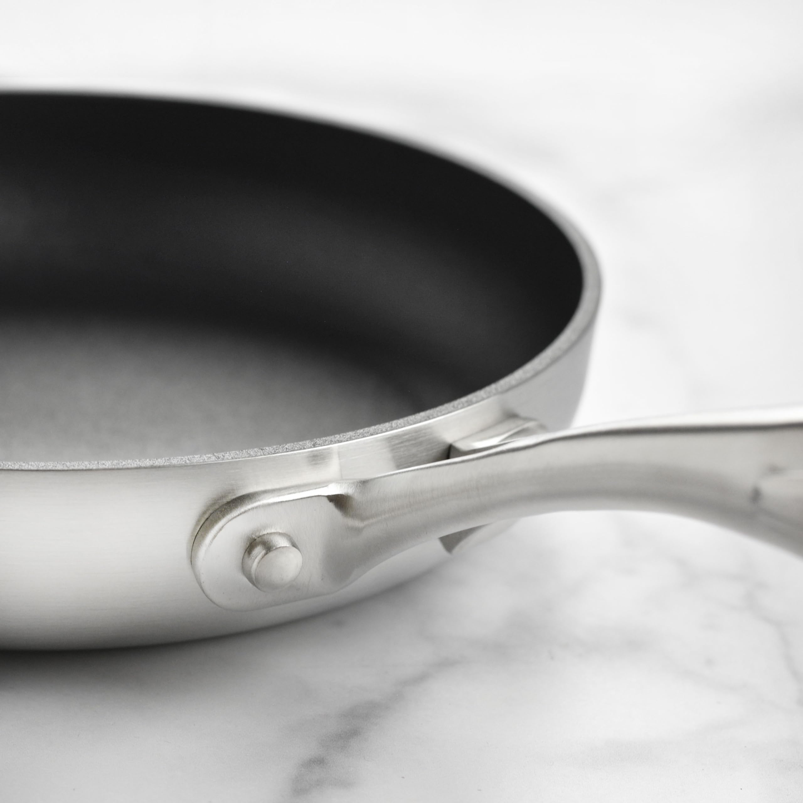 Scanpan CX+ Nonstick Fry Pan Set with Lids - 8 & 10.25 Inch Skillets with Stratanium Plus Coating - 5-Ply Stainless Steel Cookware for Sauteing, Frying & Everyday Cooking