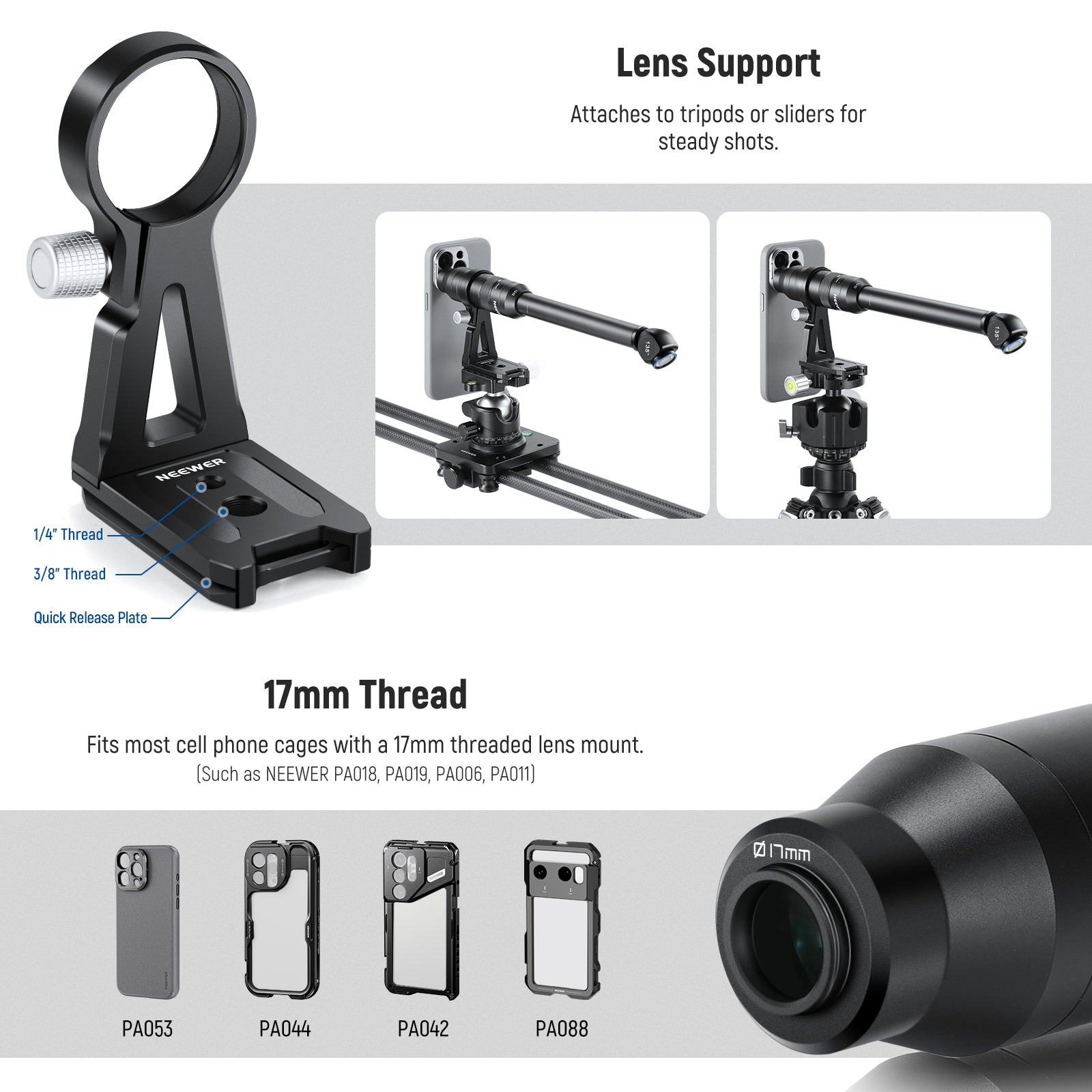 NEEWER LS 51 18mm 2x Macro Probe Lens with 17mm Thread - Professional Close-Up Photography for Jewelry, Electronics & Small Object Inspection