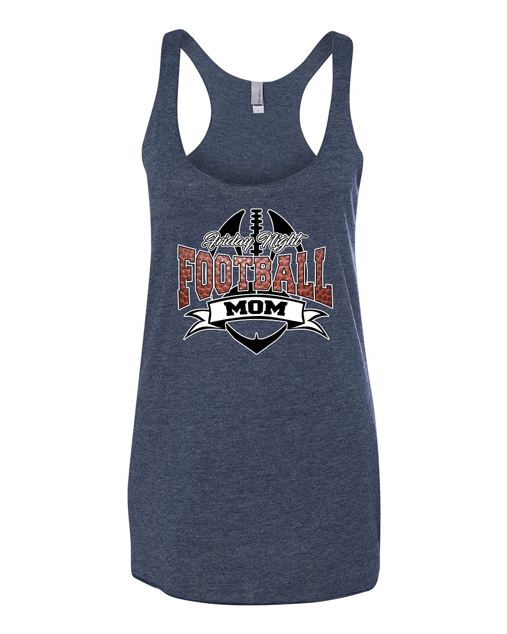 Friday Night Football Mom Sports Tri-Blend Racerback Tank Top - Soft & Comfortable Athletic Shirt for Women - Perfect for Game Day, Cheering, Workouts & Casual Wear