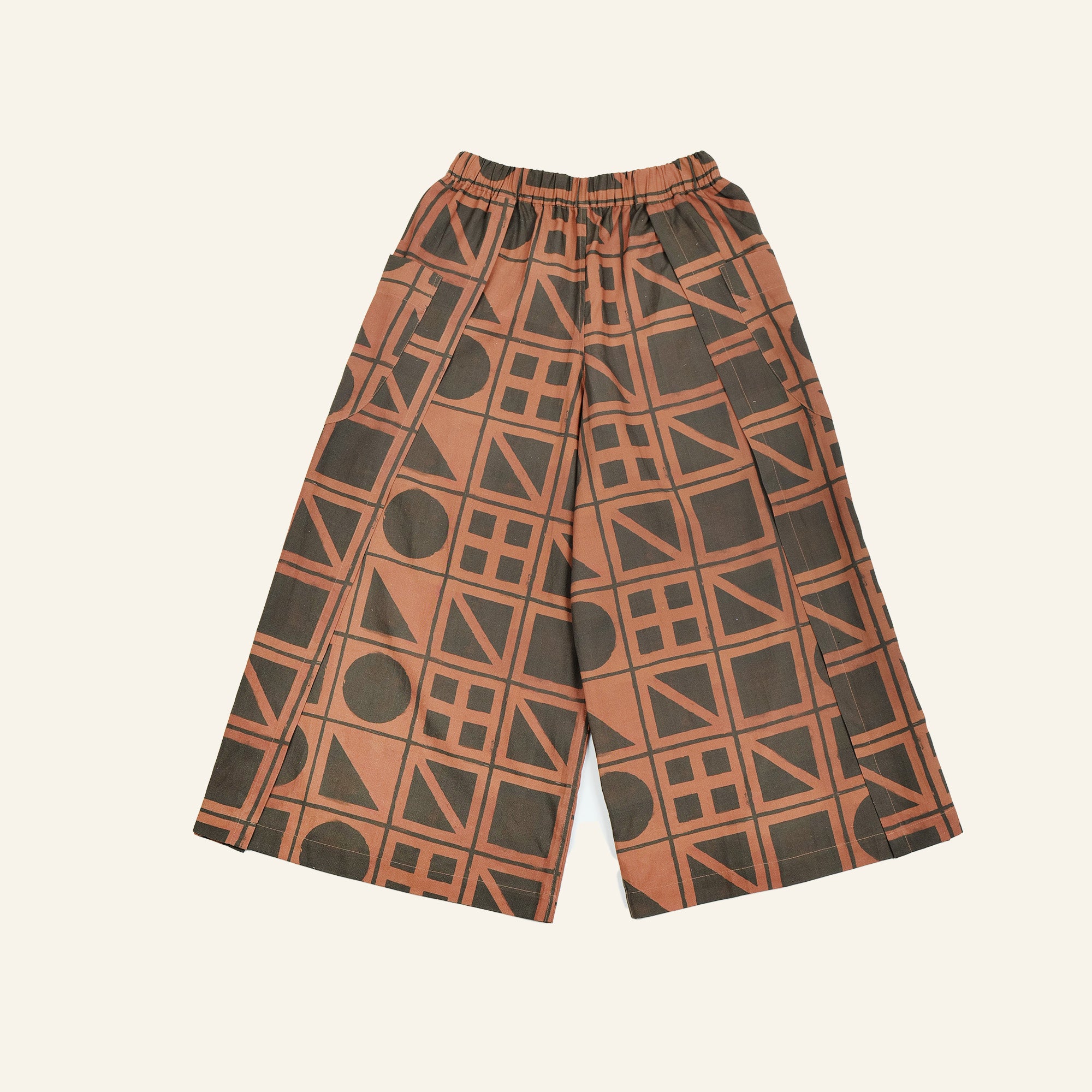 Brick Block Print Sarong Pants for Women - Comfortable Boho Beachwear | PH03 PA007 | Perfect for Vacation, Yoga, and Summer Outfits