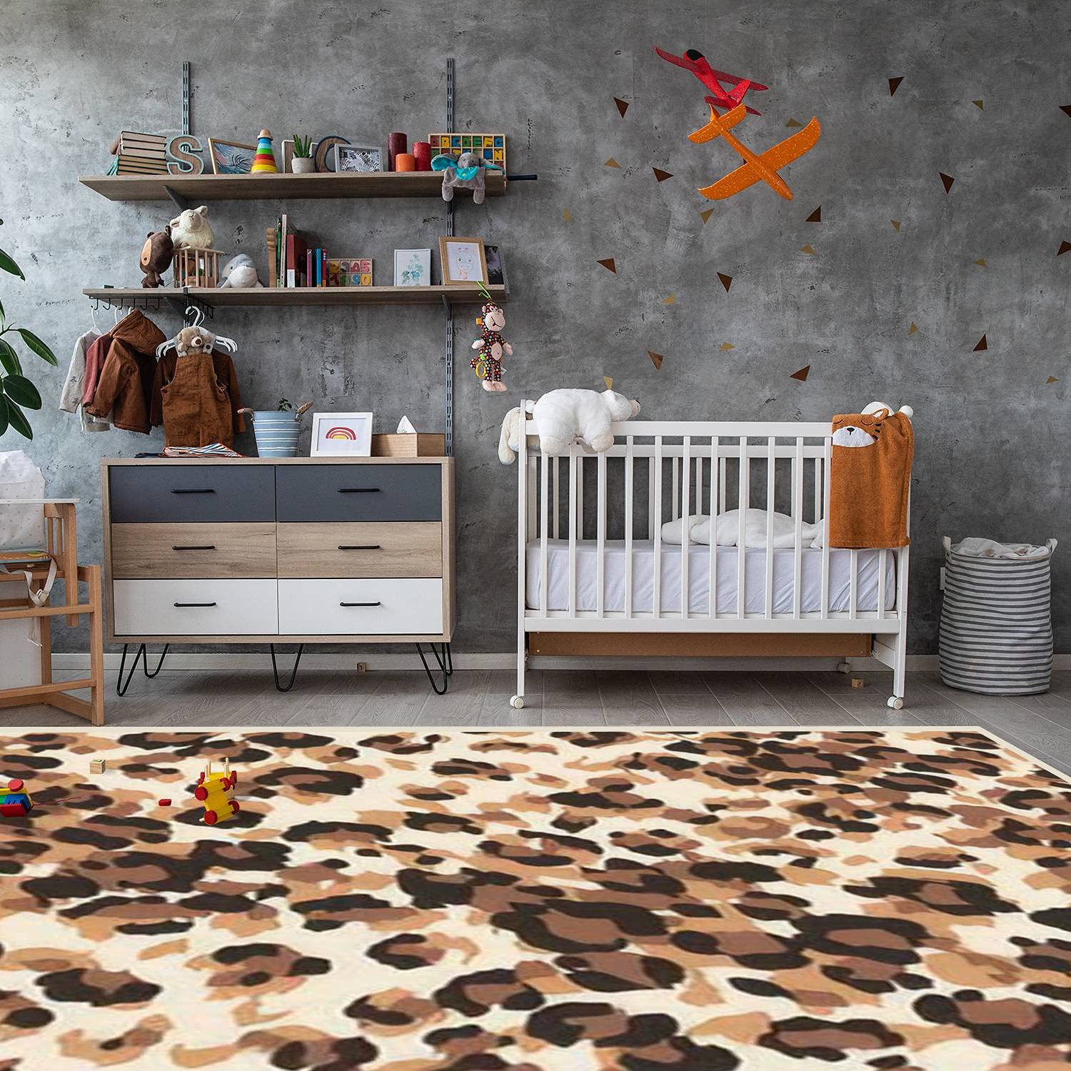 Modern Abstract Panther Pattern Area Rugs - Stain Resistant Rectangular Carpet Mat for Living Room, Bedroom, Kitchen & Bathroom | Soft Home Decor Floor Covering for Cozy Spaces & High Traffic Areas