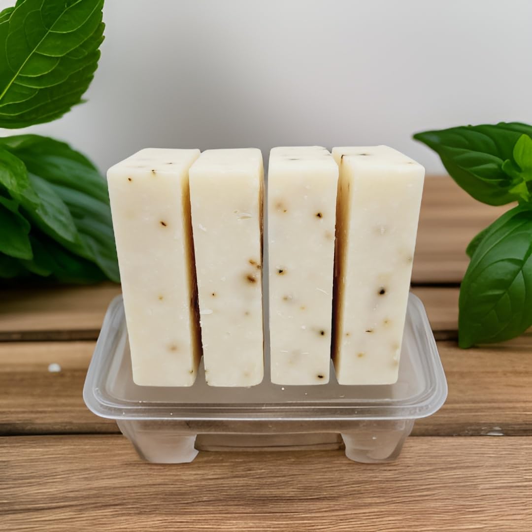 Spearmint & Basil Cold Process Artisan Soap Bar - 4.8oz Natural Handmade Soap with Olive Oil & Shea Butter - Moisturizing, Nourishing & Refreshing for Face & Body - Perfect for Spa, Bath & Gift Giving