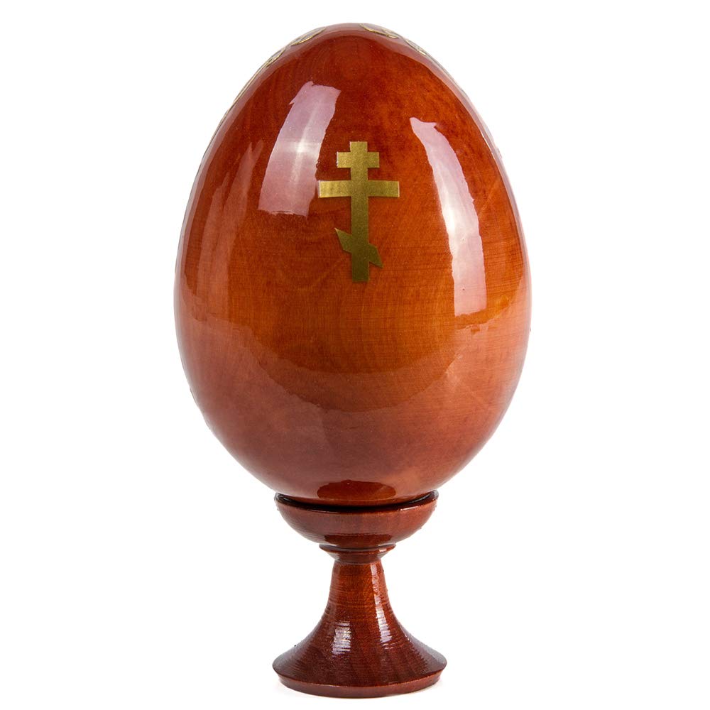 Saint Nicholas Medium Easter Icon Wooden Russian Egg - Handcrafted Religious Decor for Easter, Christmas & Home Blessing - Perfect for Gifts, Church Altars & Holiday Displays
