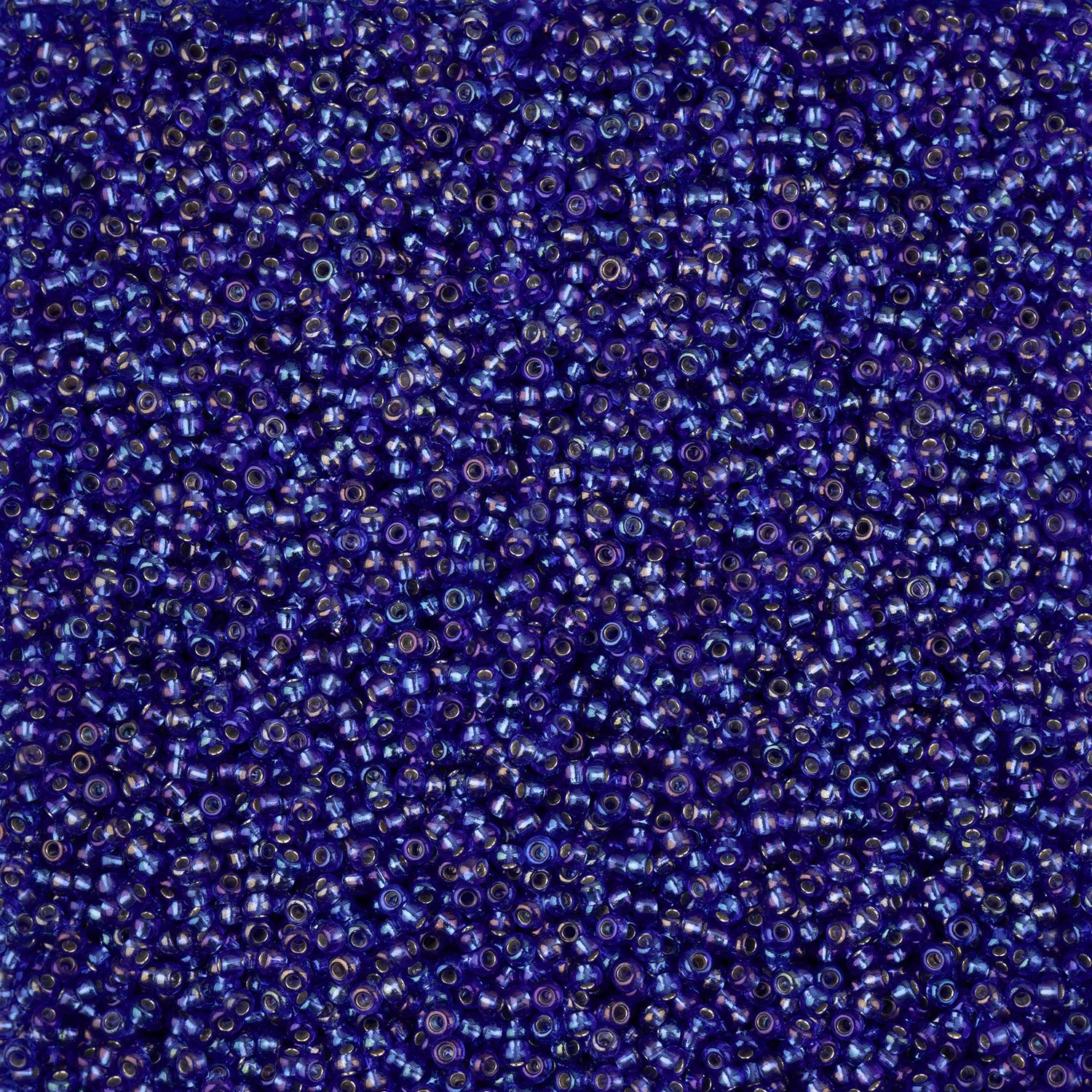11/0 Czech Seed Beads #43216 Silver Lined Cobalt Blue Rainbow 23g - Perfect for Jewelry Making, Beadwork, and DIY Craft Projects