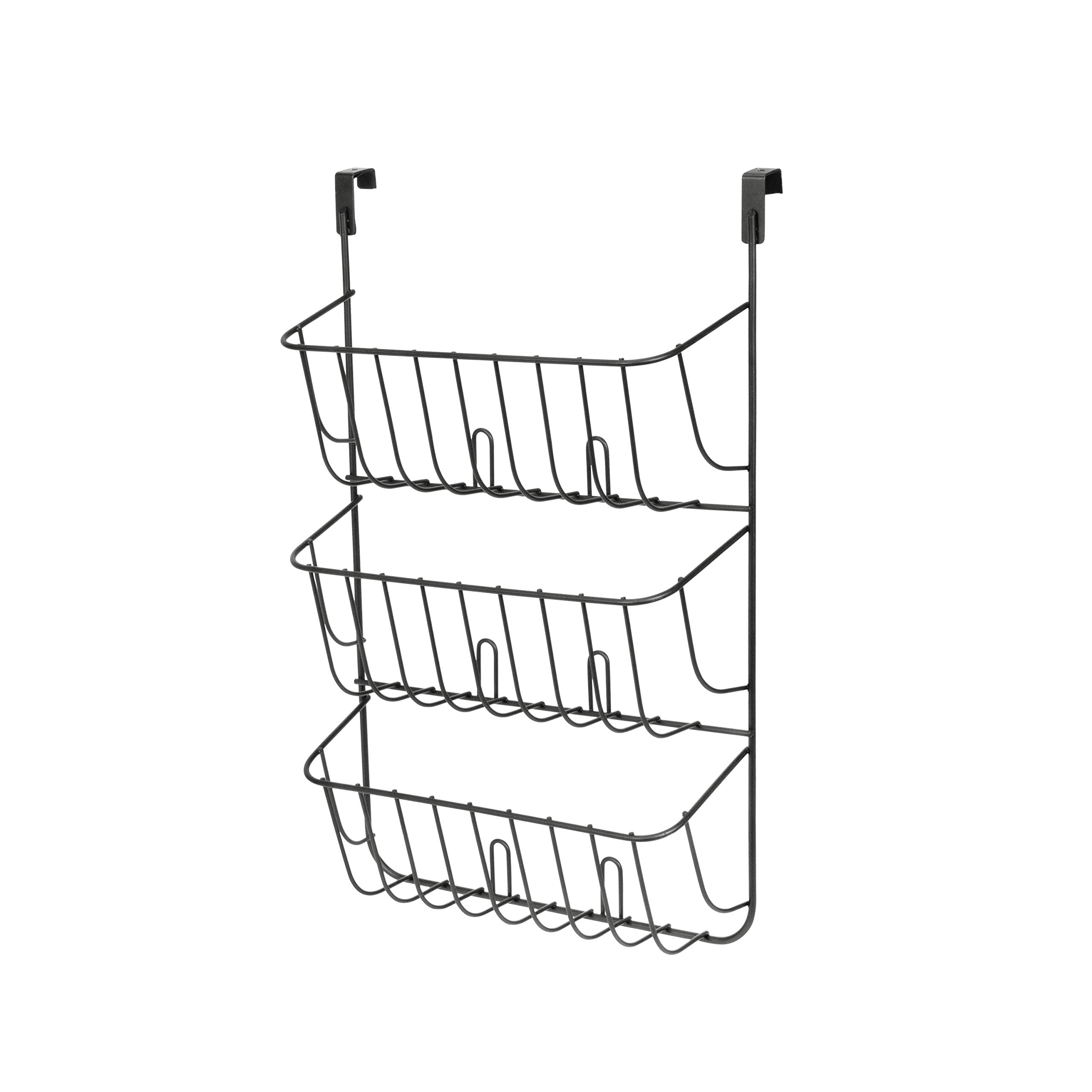 3-Tier Over The Cabinet Lid Organizer - Large Gray Kitchen & Pantry Storage for Pots, Pans & Lids | Space-Saving Solution for Cluttered Cabinets
