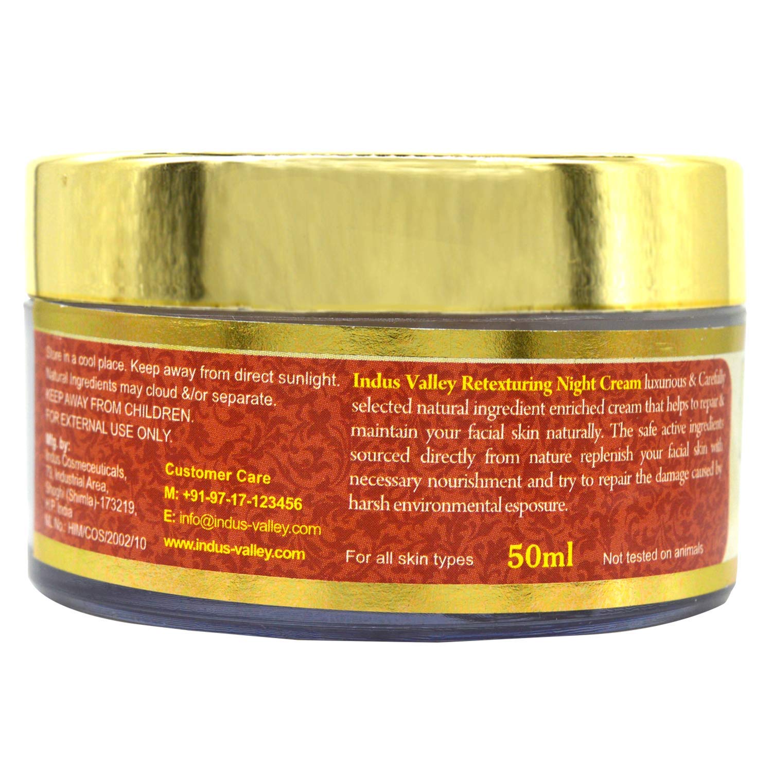 INDUS VALLEY Organic Night Cream with Mysore Sandalwood & Kokum Butter - 50ml Anti-Aging Face Moisturizer for Dry & Sensitive Skin - Perfect for Nighttime Skincare Routine & Hydration